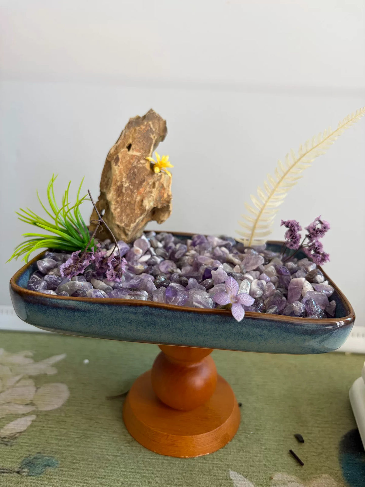 Amethyst Crystal Bonsai Ceramic Planter Ornament