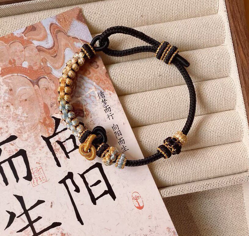 Handwoven Bracelet with Adjustable Sliding Knot