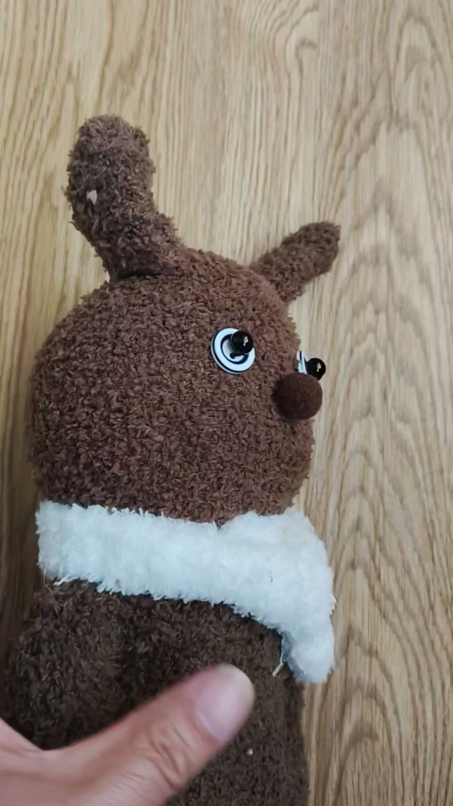 Cane in peluche artigianale marrone caffè