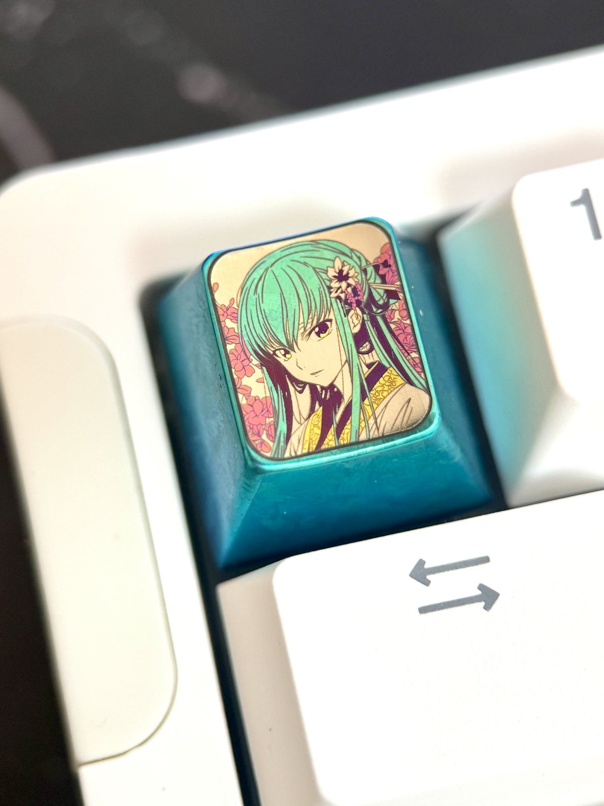 Titanium Alloy Anime Keycap Teal