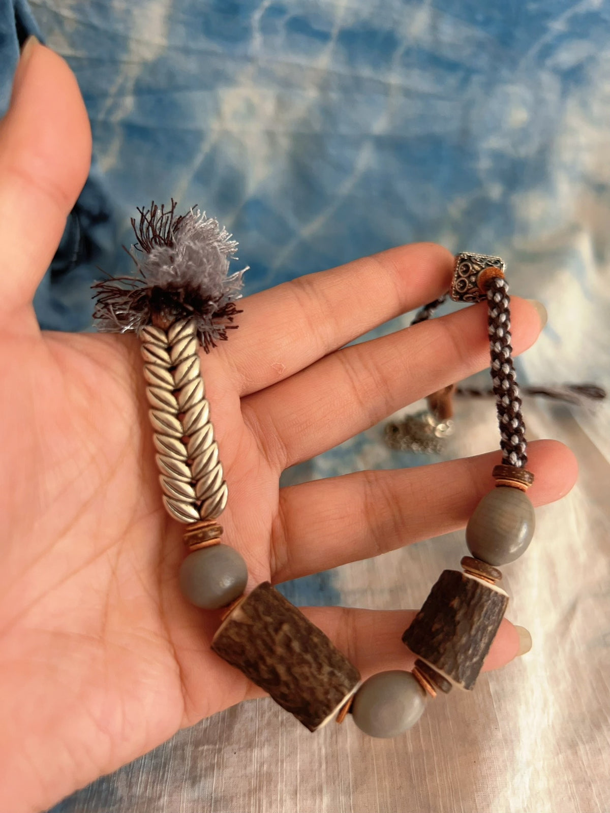 Handmade Antler Bead Necklace Tribal