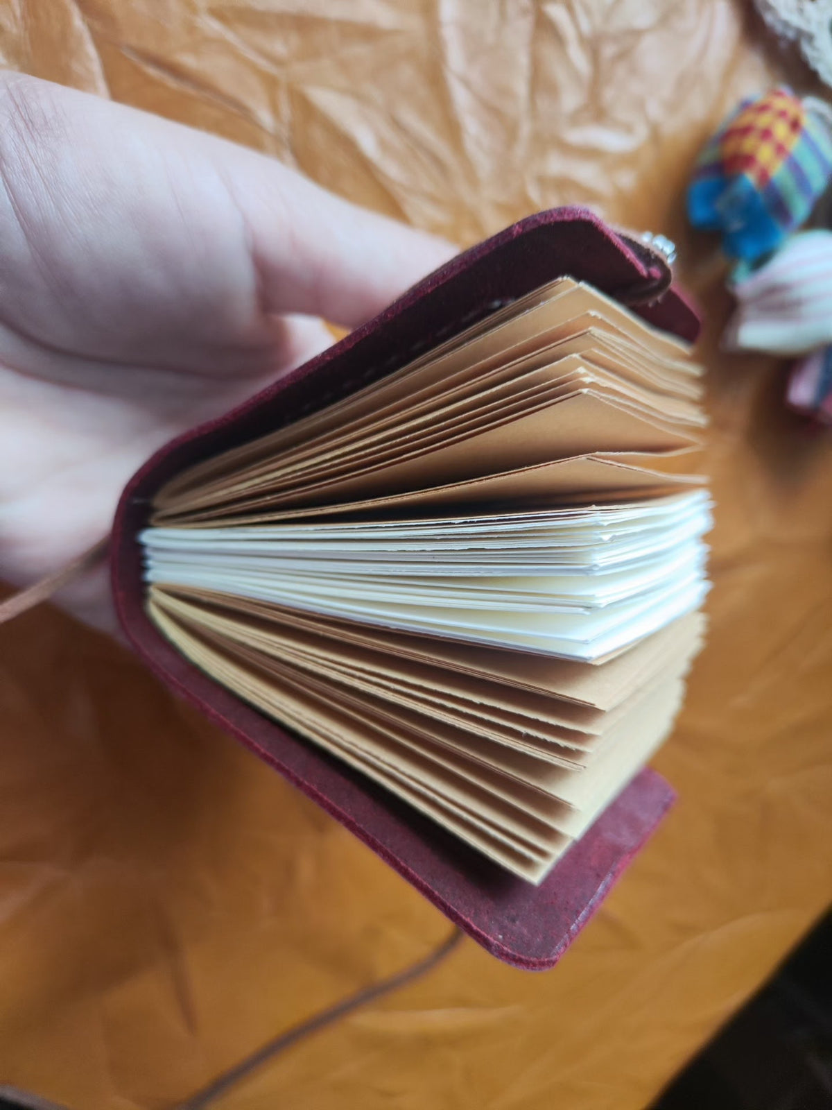 Burgundy Leather Journal with Embossed Cover