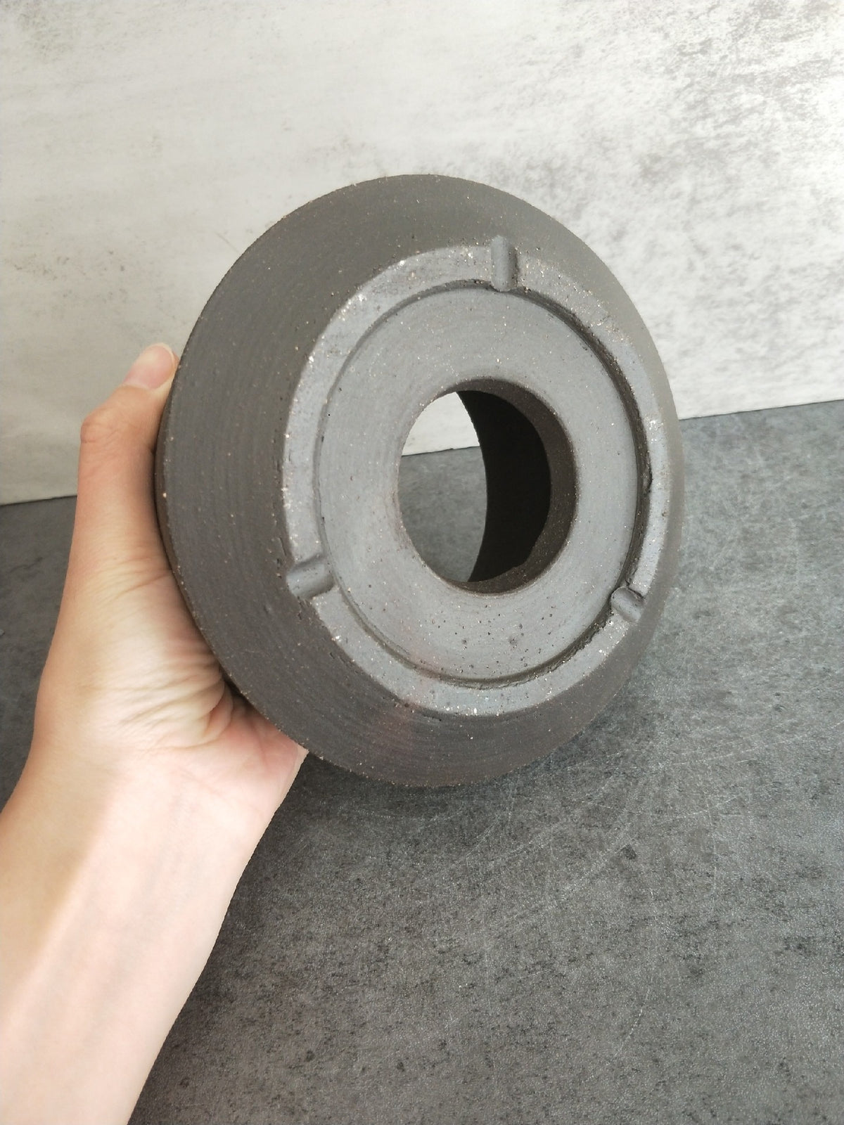 Unglazed Stoneware Vessel Charcoal Grey