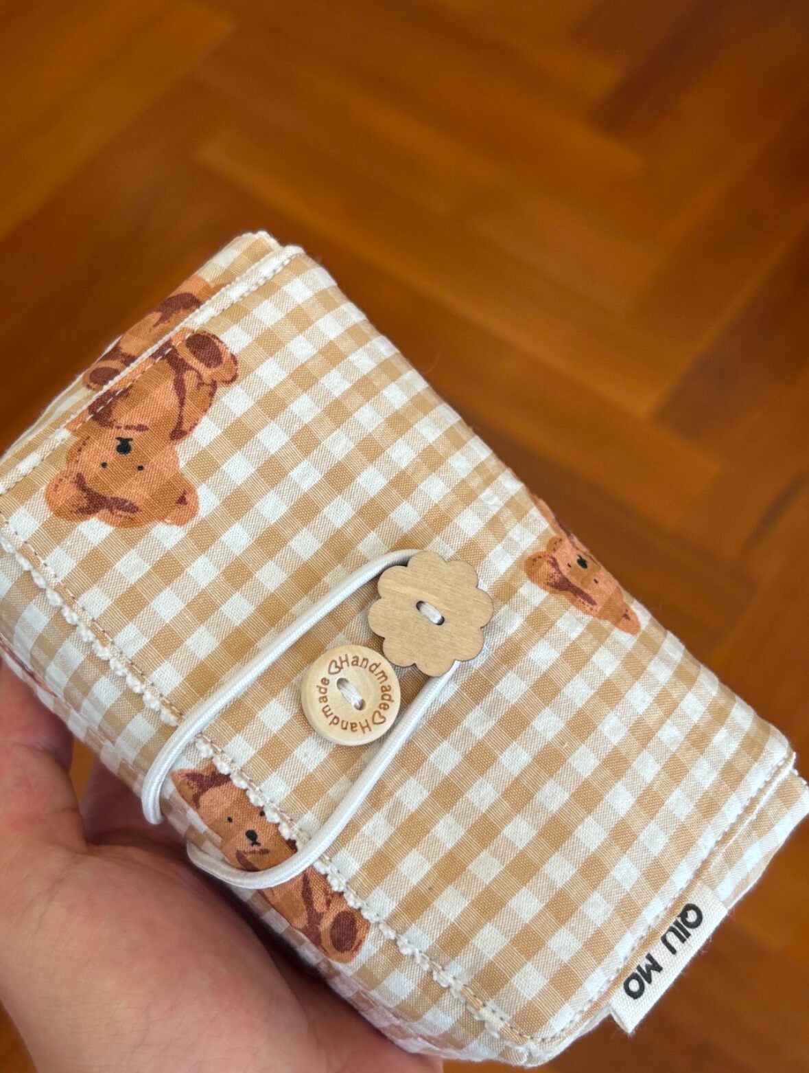 Gingham Bear Camera Storage Case