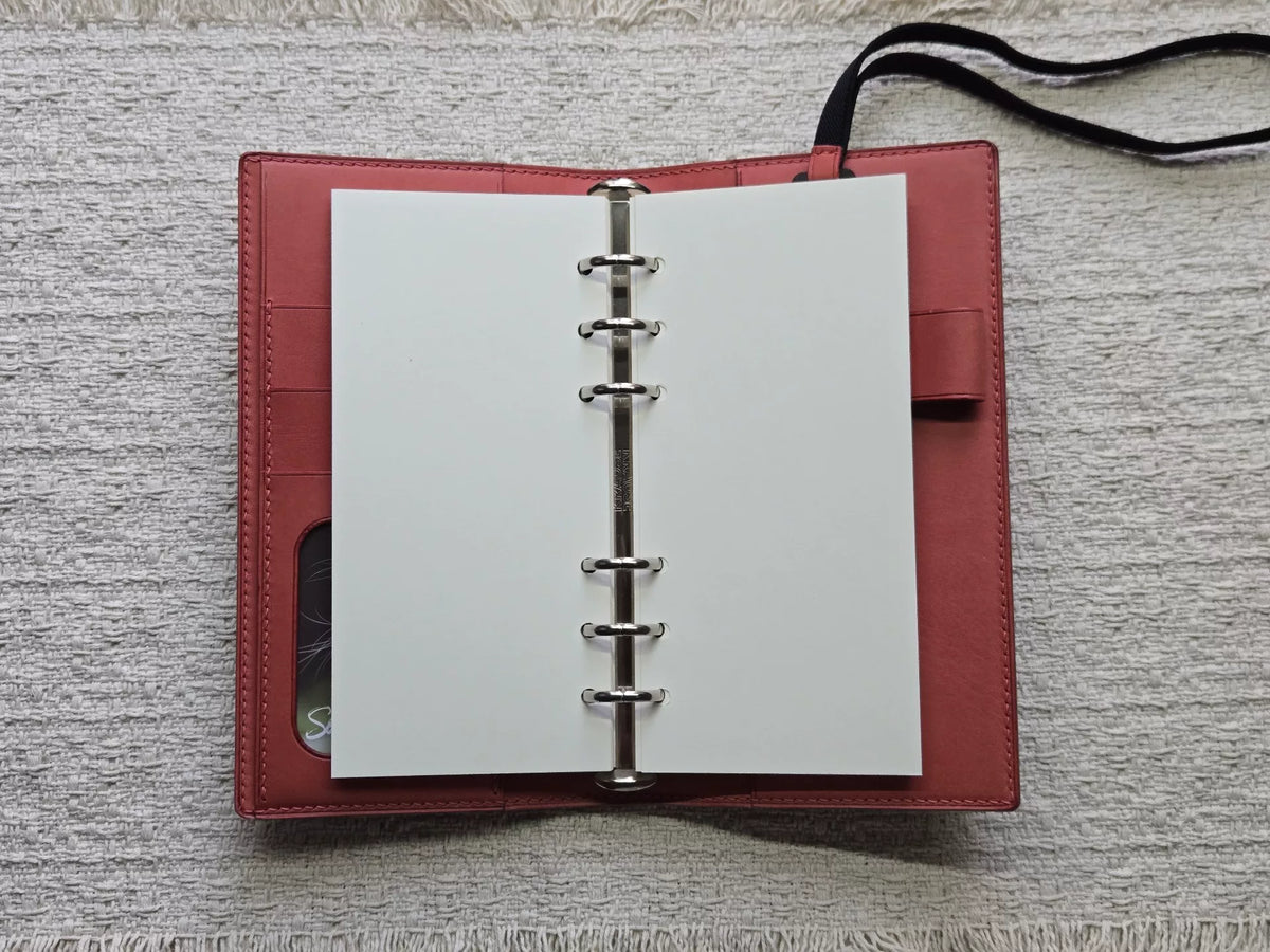 Narrow Bifold Ink Green Leather Planner Cover