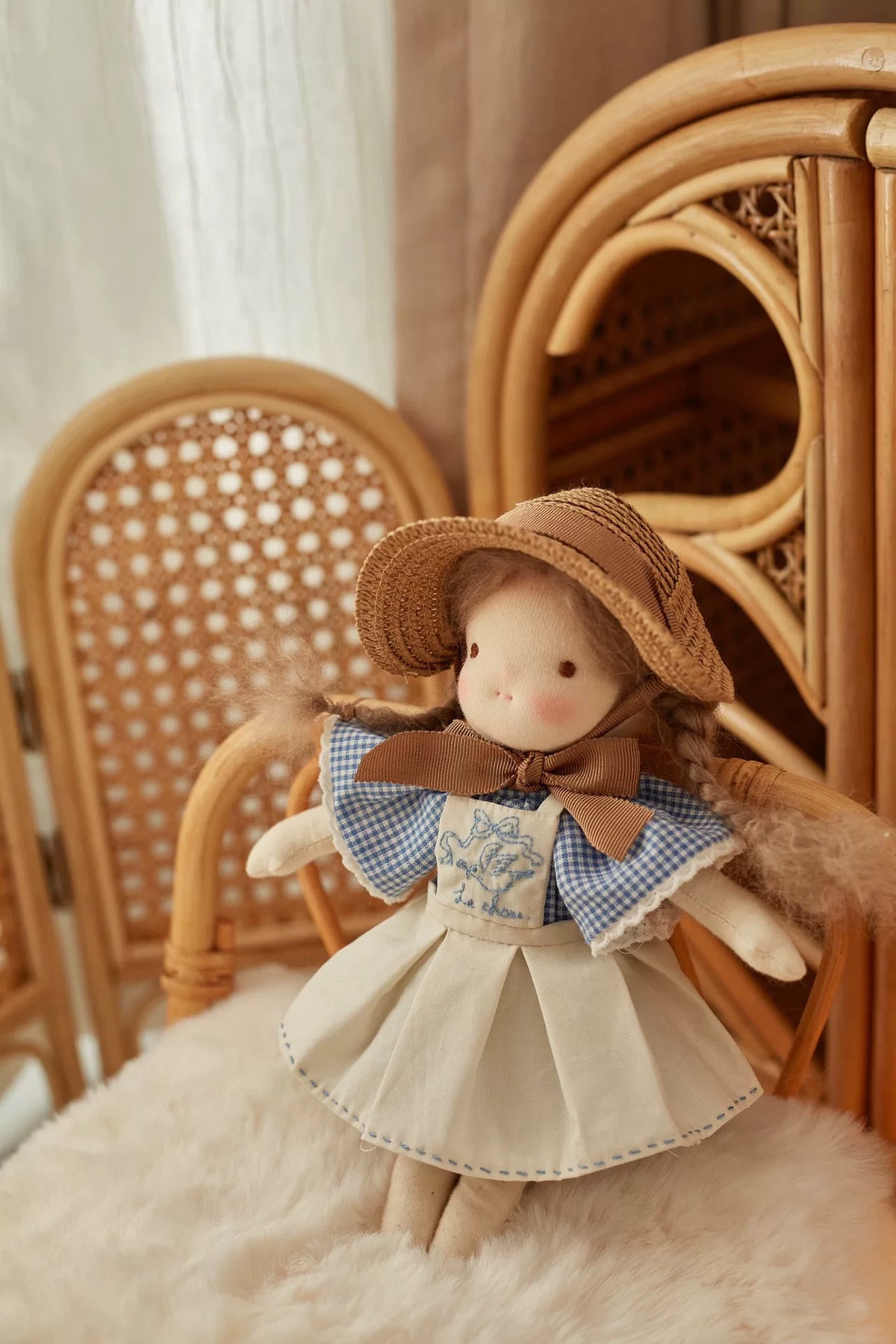 Handmade Waldorf Doll 24cm with Braided Hair