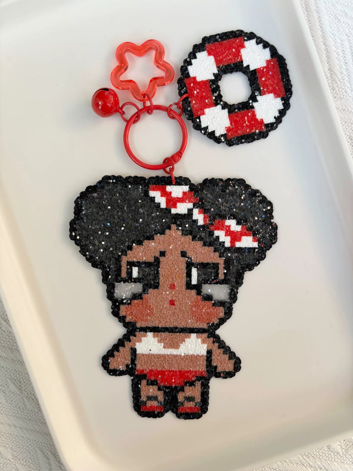 Crybaby Pixel Bead Bag Charm Keychain