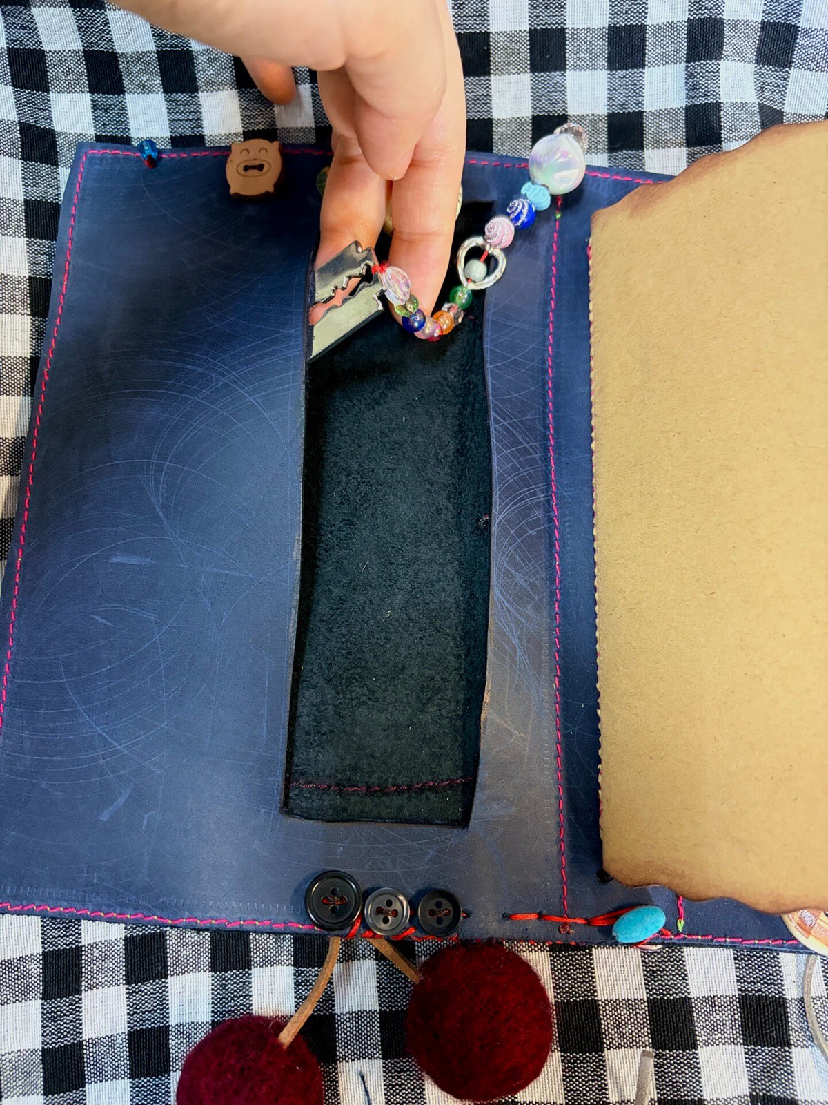Alice in Wonderland Leather Loose Leaf Journal