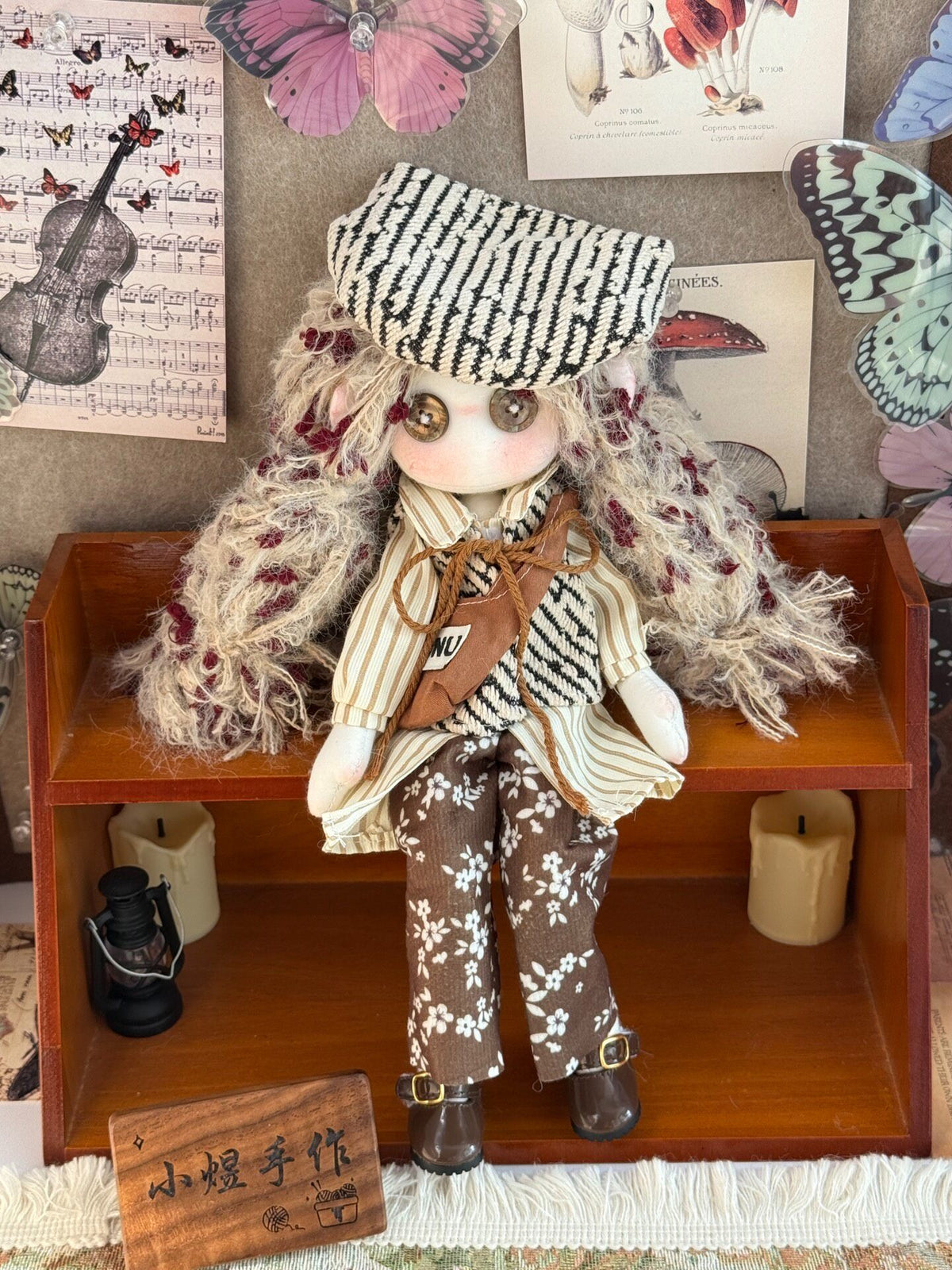 Button-Eyed Doll 30cm Handmade