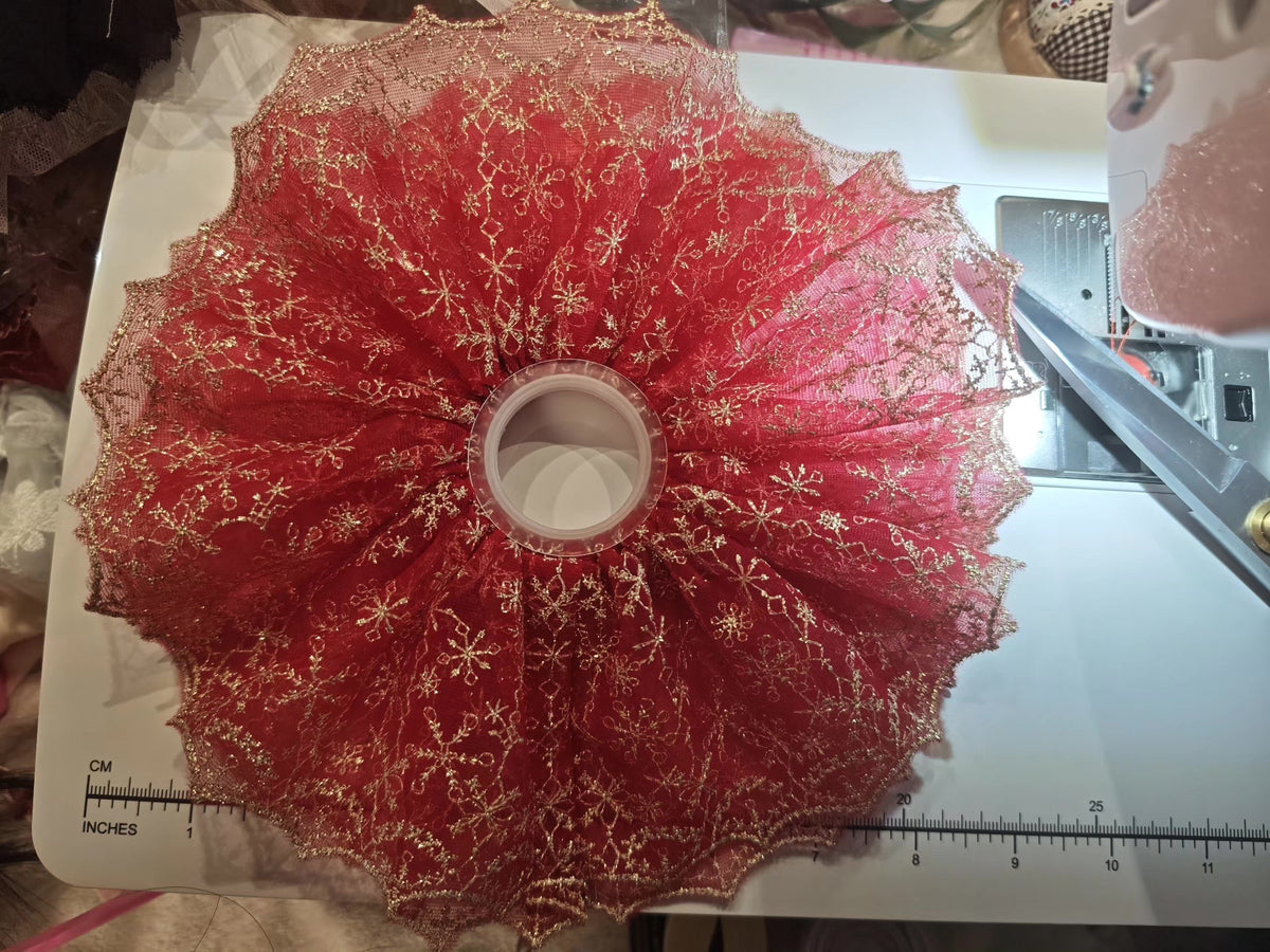 Snowflake Embroidered Hair Scrunchie