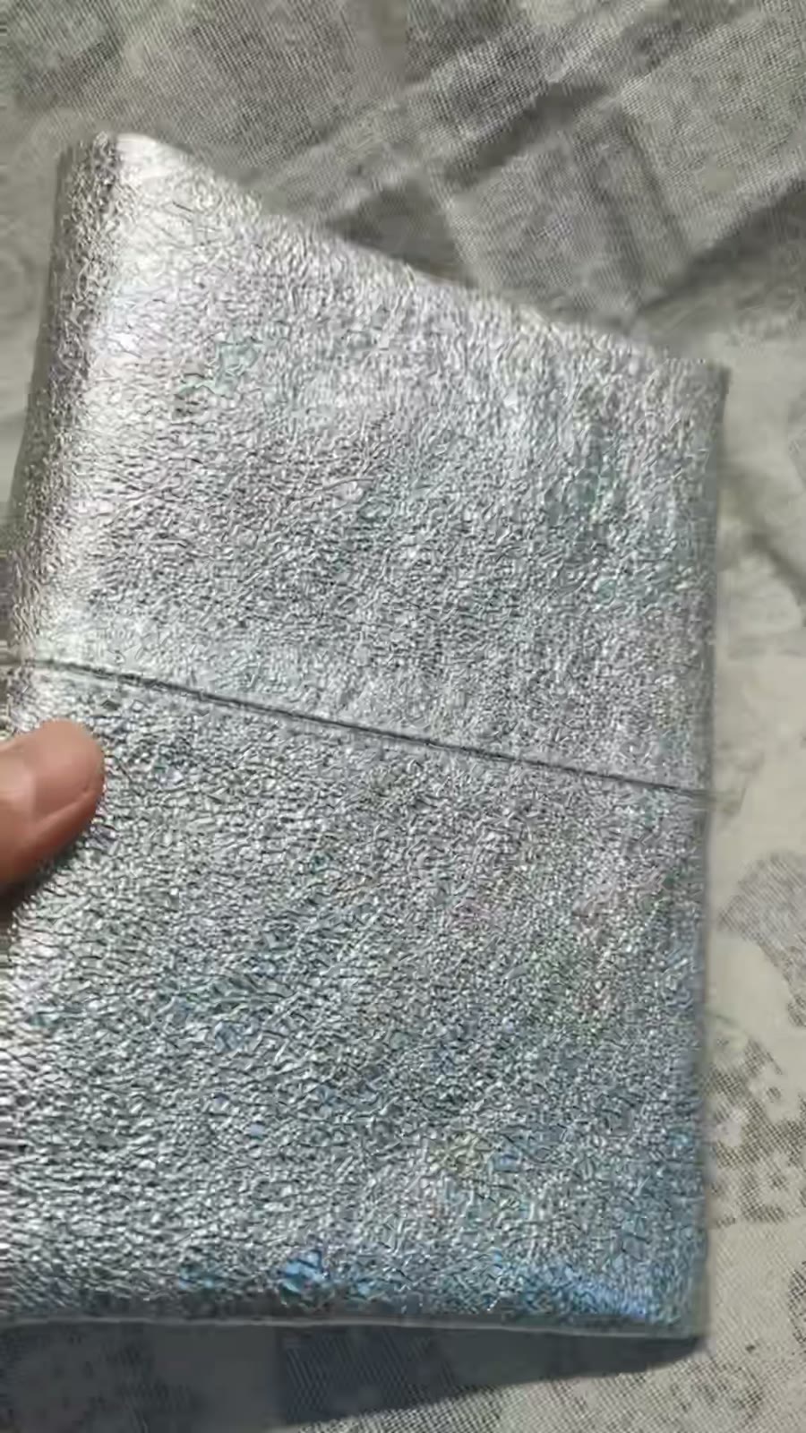 Moonlight Silver Sheepskin A6 Binder Notebook