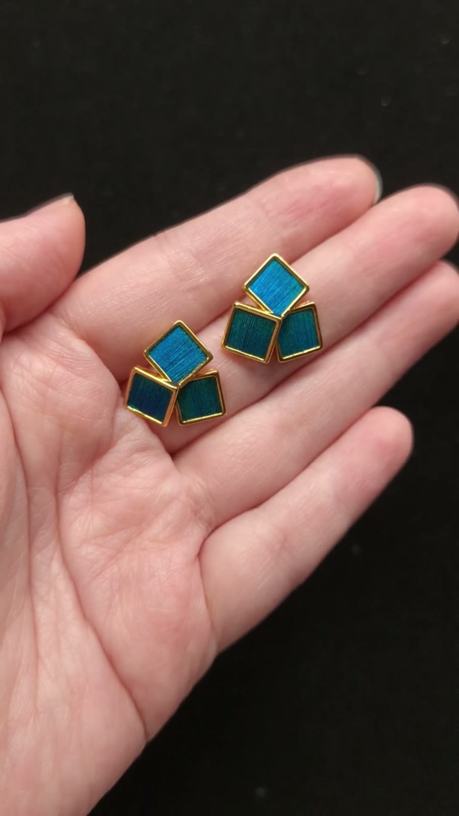Peacock Feather S925 Silver Stud Earrings