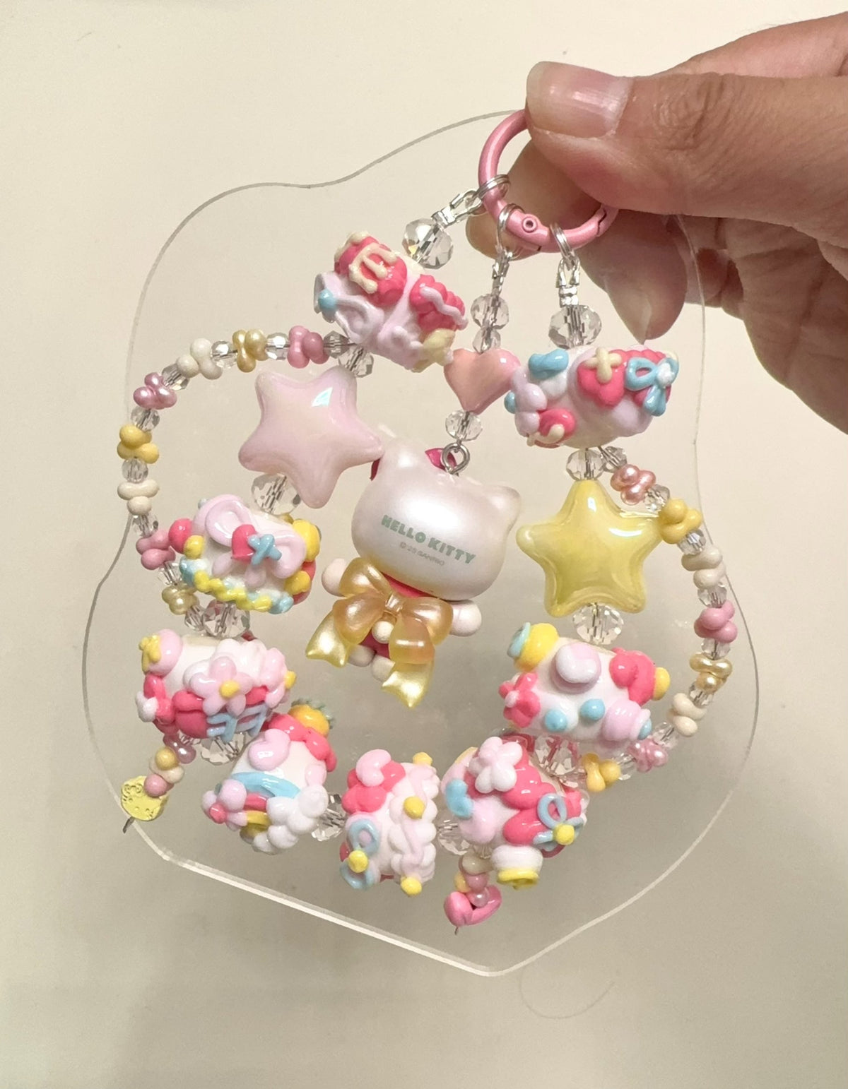 Hello Kitty Beaded Charm Phone Strap