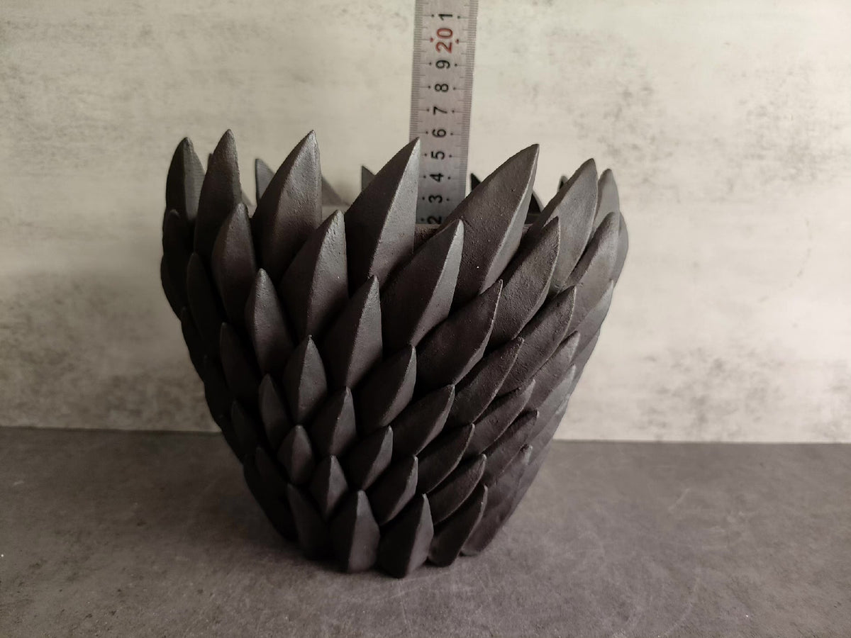 Artichoke Planter with Charcoal Gray Finish