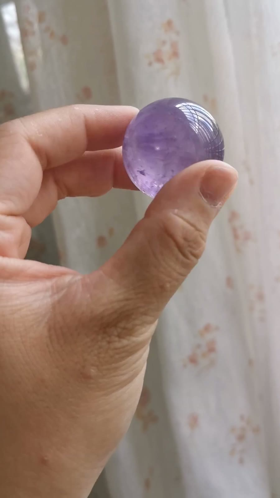 Natural Amethyst Sphere with Trapiche 32mm