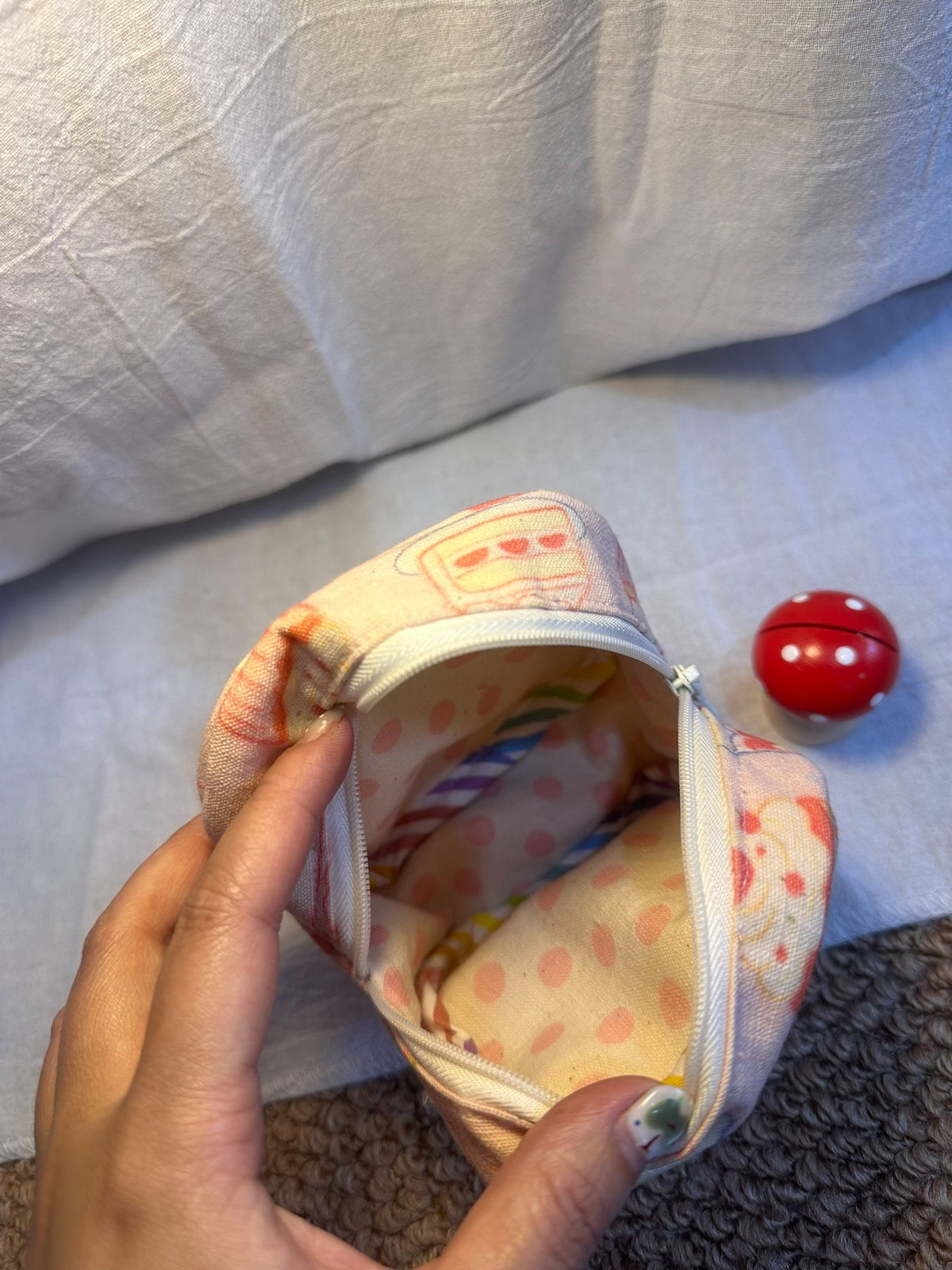 Handmade Dessert Print Storage Pouch 45