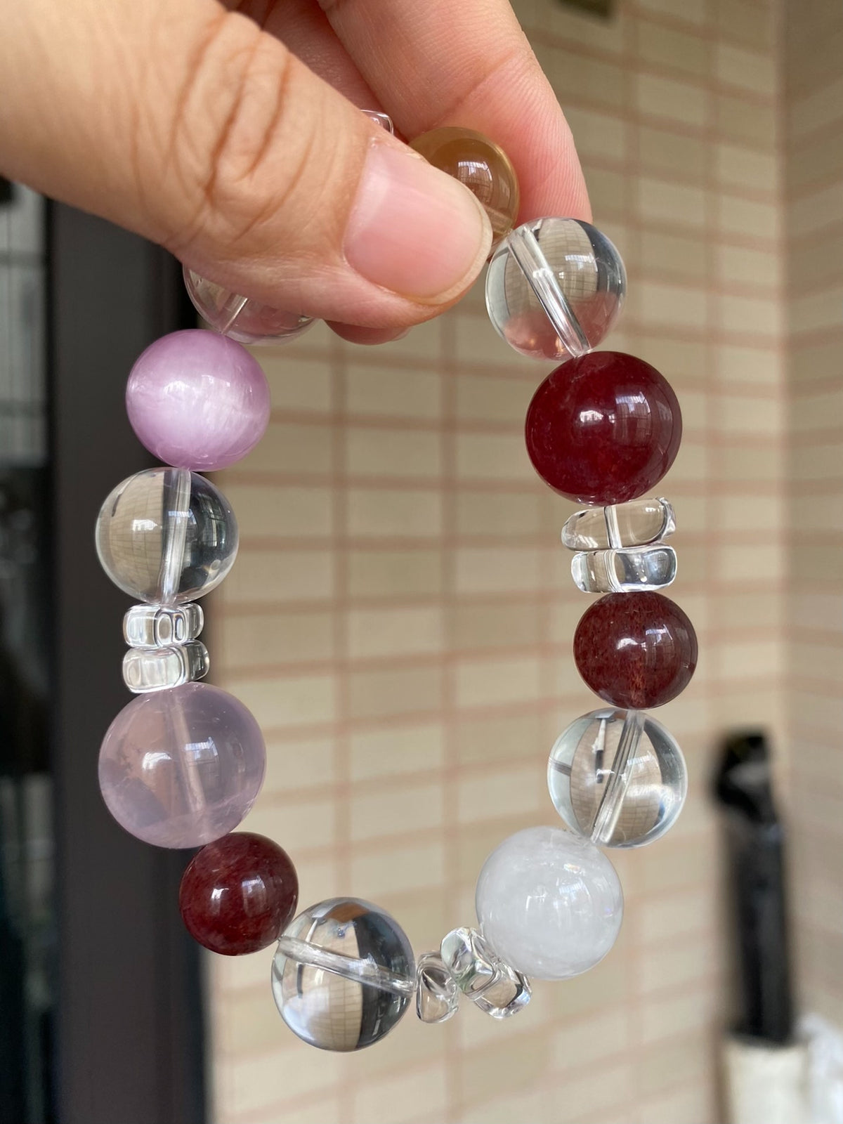 Multi-Gemstone Crystal Bracelet Strawberry Quartz