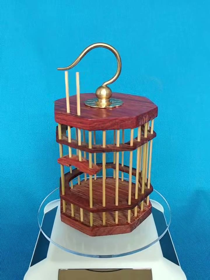Red Rosewood Octagonal Cricket Cage Handheld