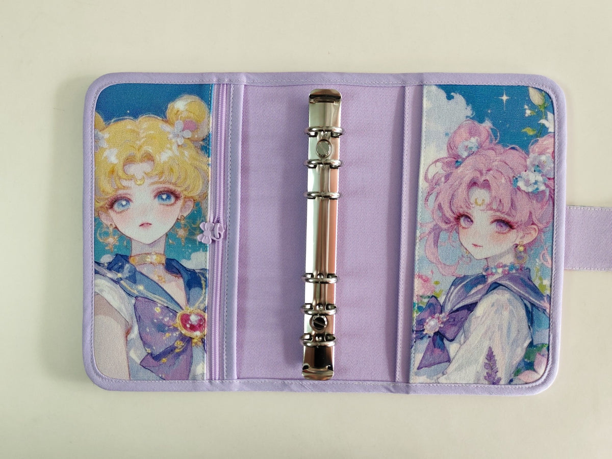 A6-Ringbuchplaner mit Stoffeinband und Anime-Cover