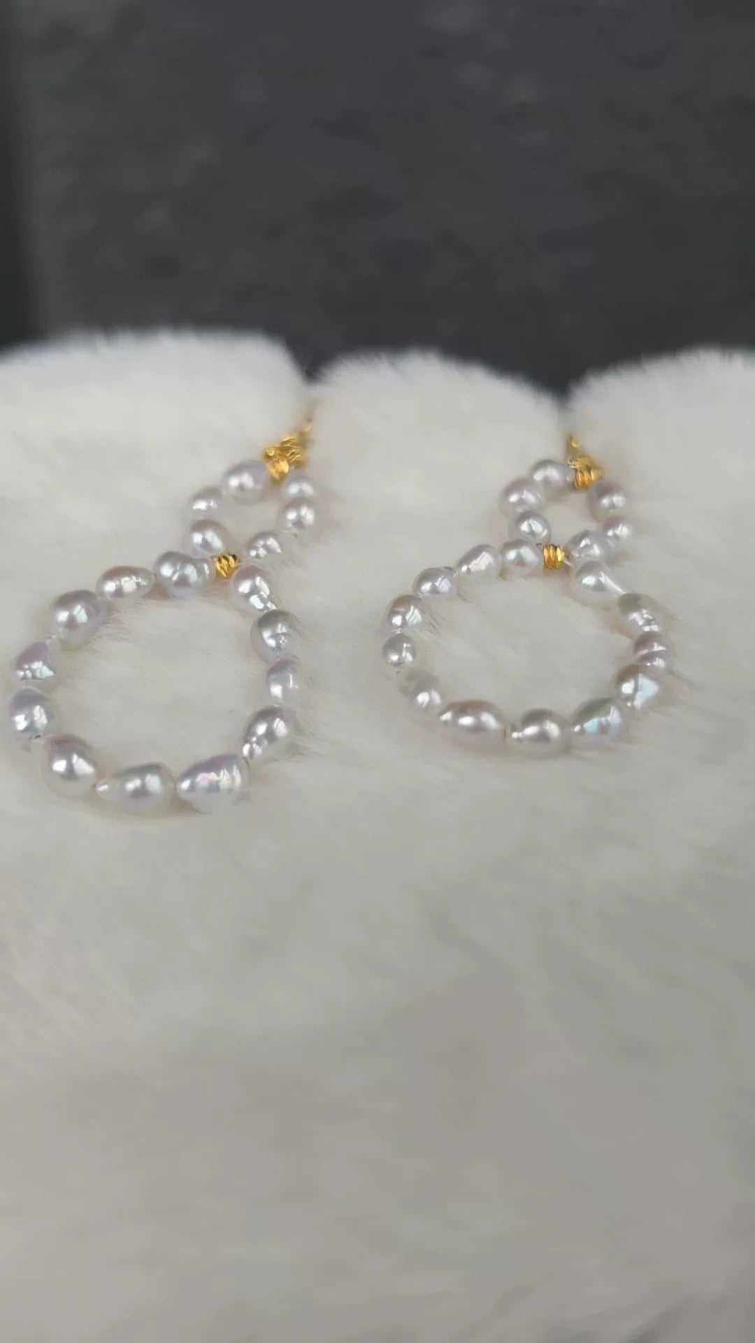 Baroque Freshwater Pearl Infinity Earrings 925 Silver