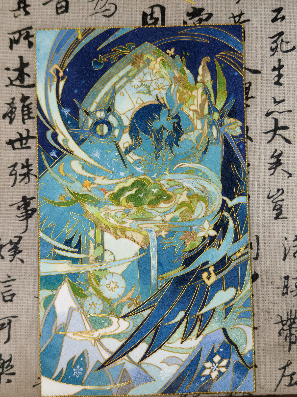 Cloisonne Craft Painting Genshin Venti 15x26cm