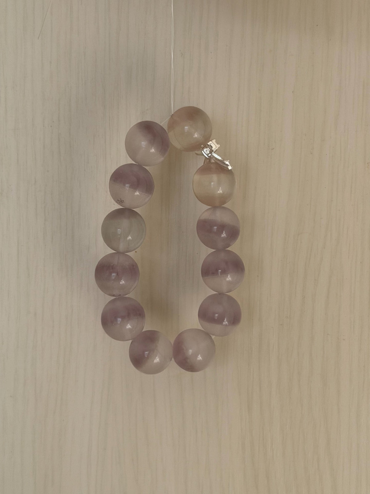 18mm Purple Fluorite Crystal Beaded Bracelet
