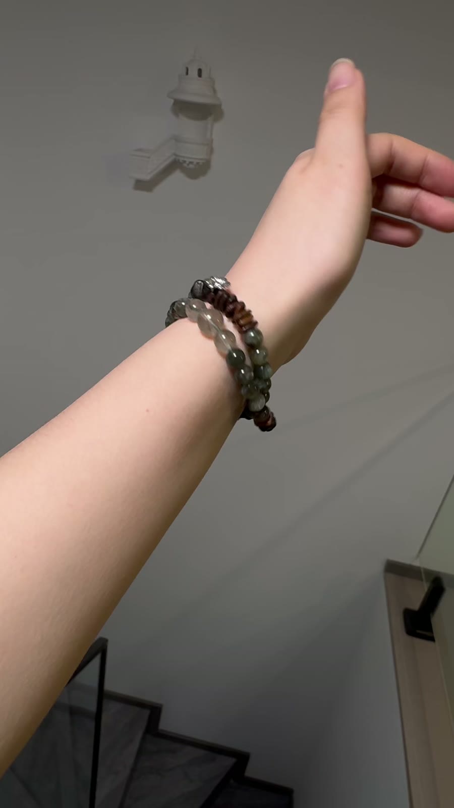 Green Lithium Mica Double Loop Crystal Bracelet