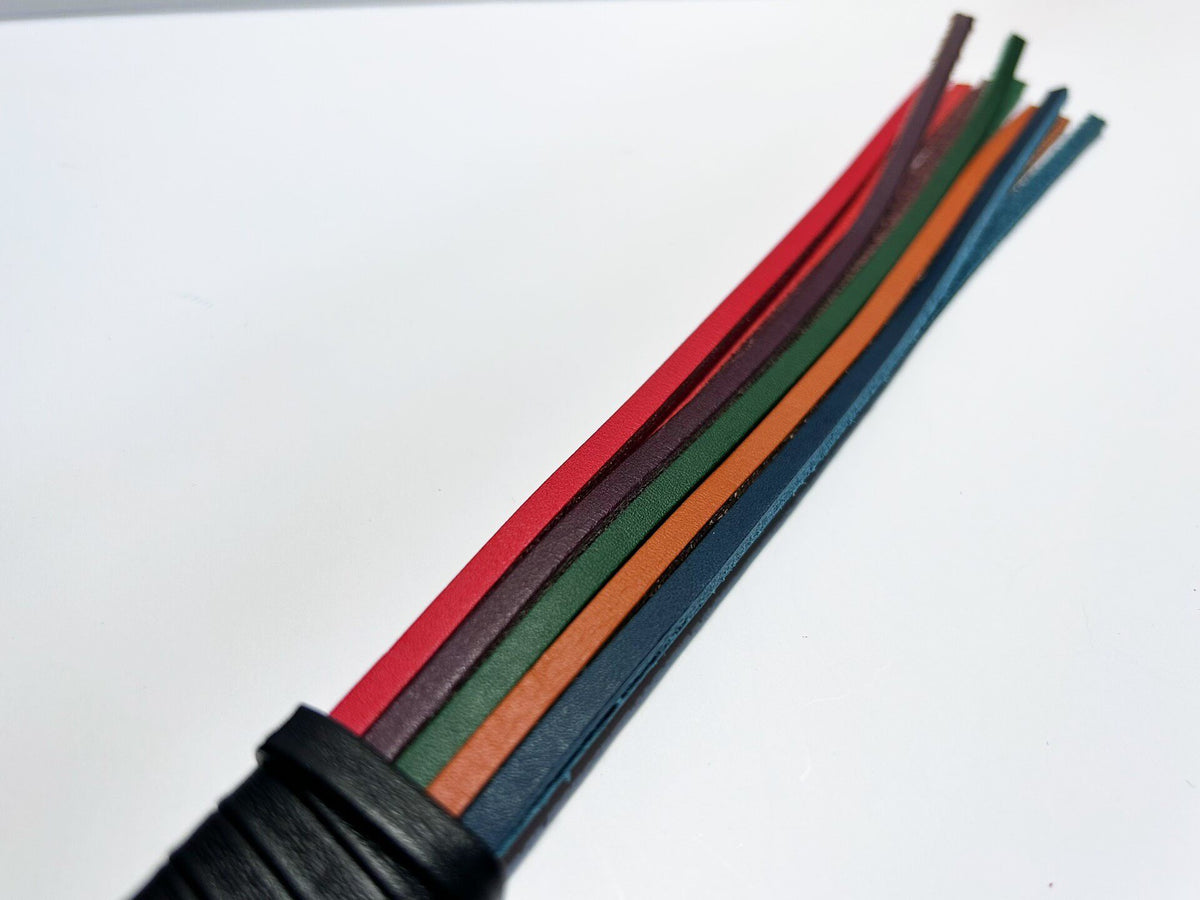 Handcrafted Multicolor Leather Flogger Compact