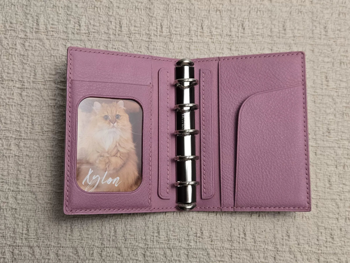 Organizador de Agenda em Couro M5 Roxo Dobrável