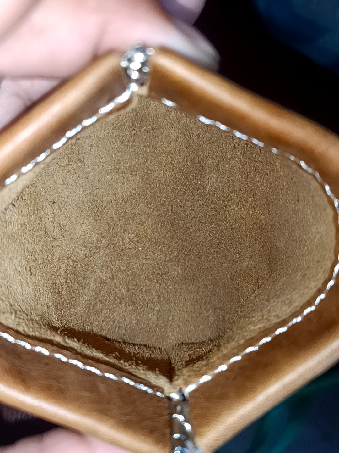 Brown Leather Clasp Pouch for Walnuts