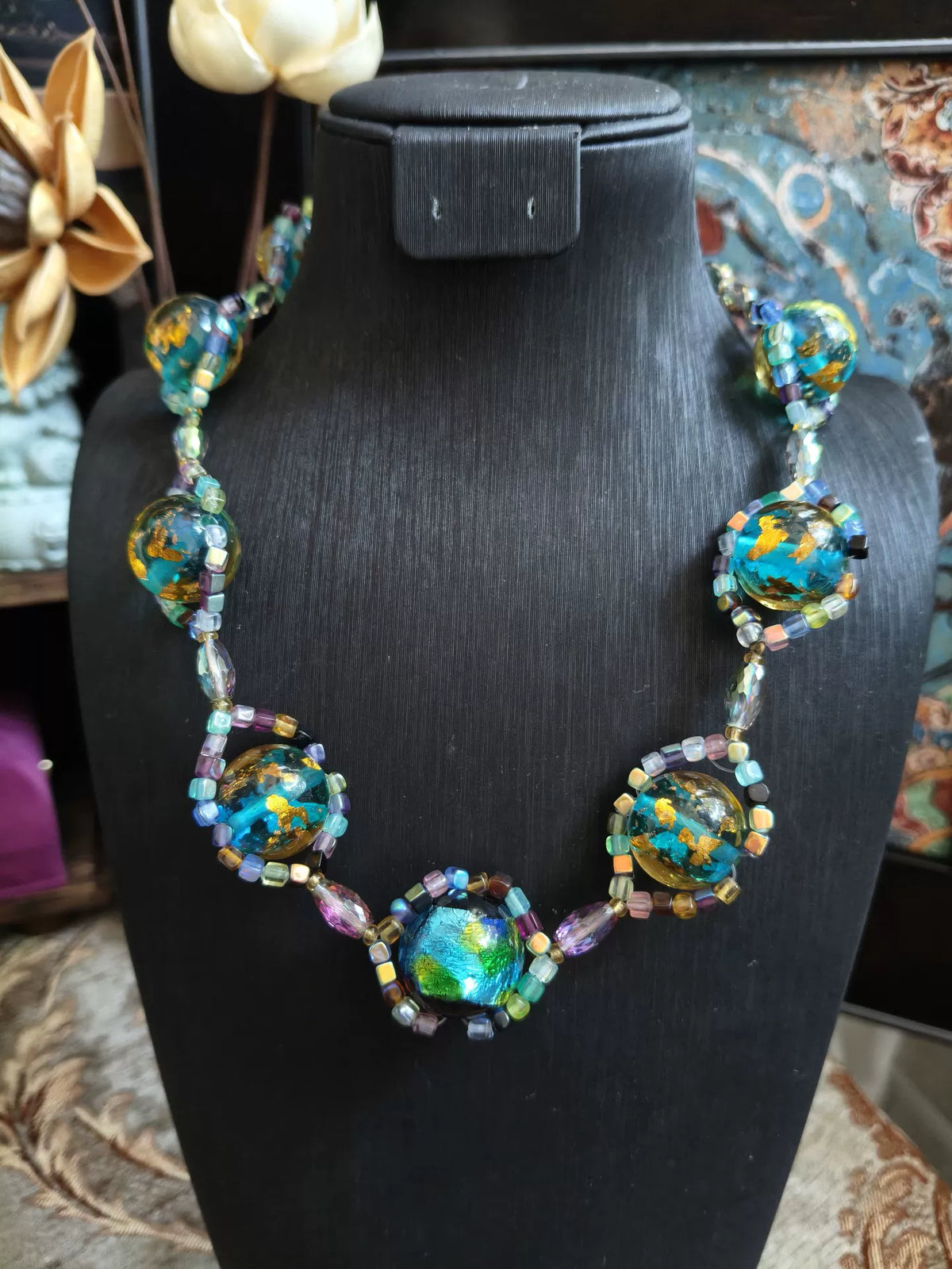 Hand Woven Glass Bead Necklace