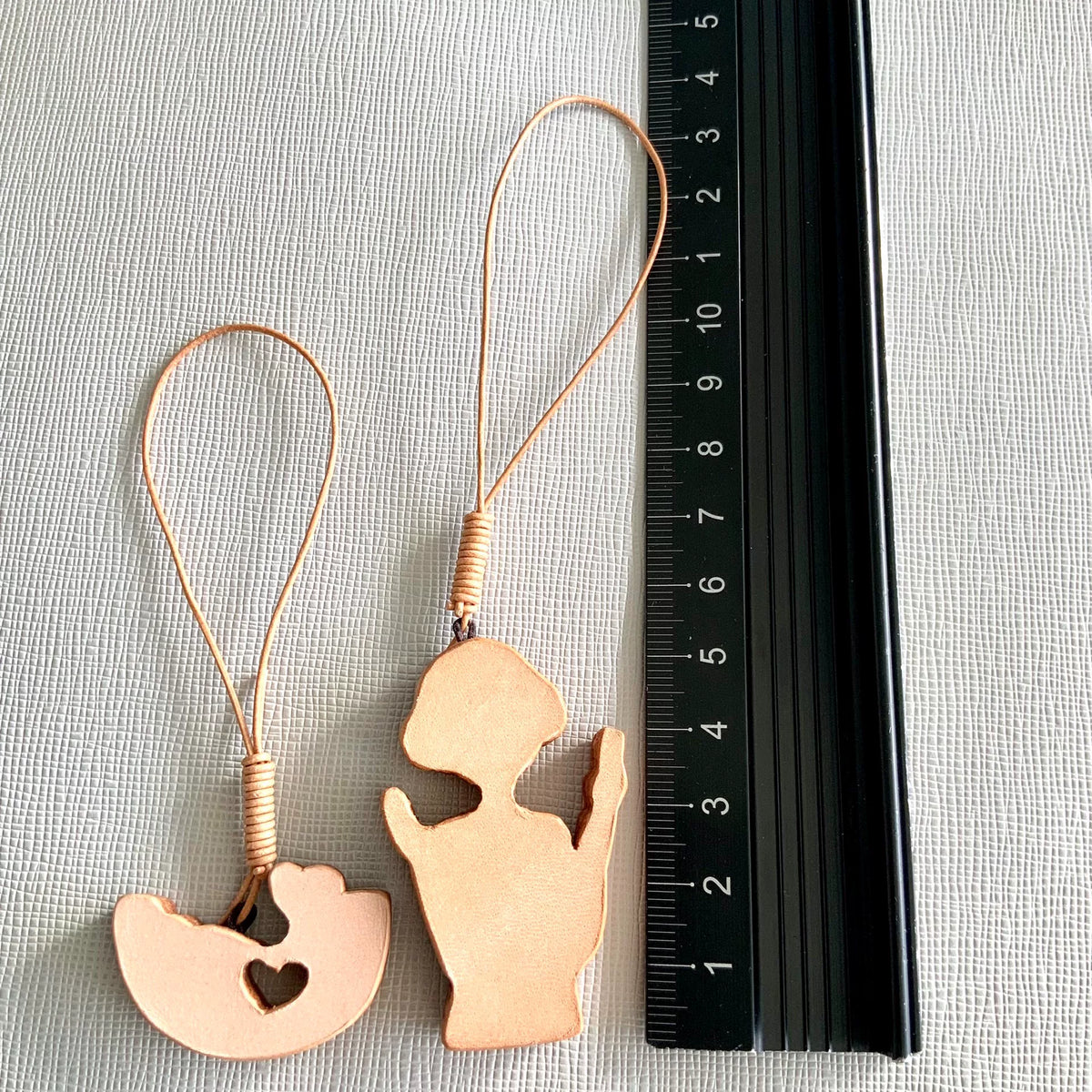 Porte-clés pendentif en cuir de pastèque
