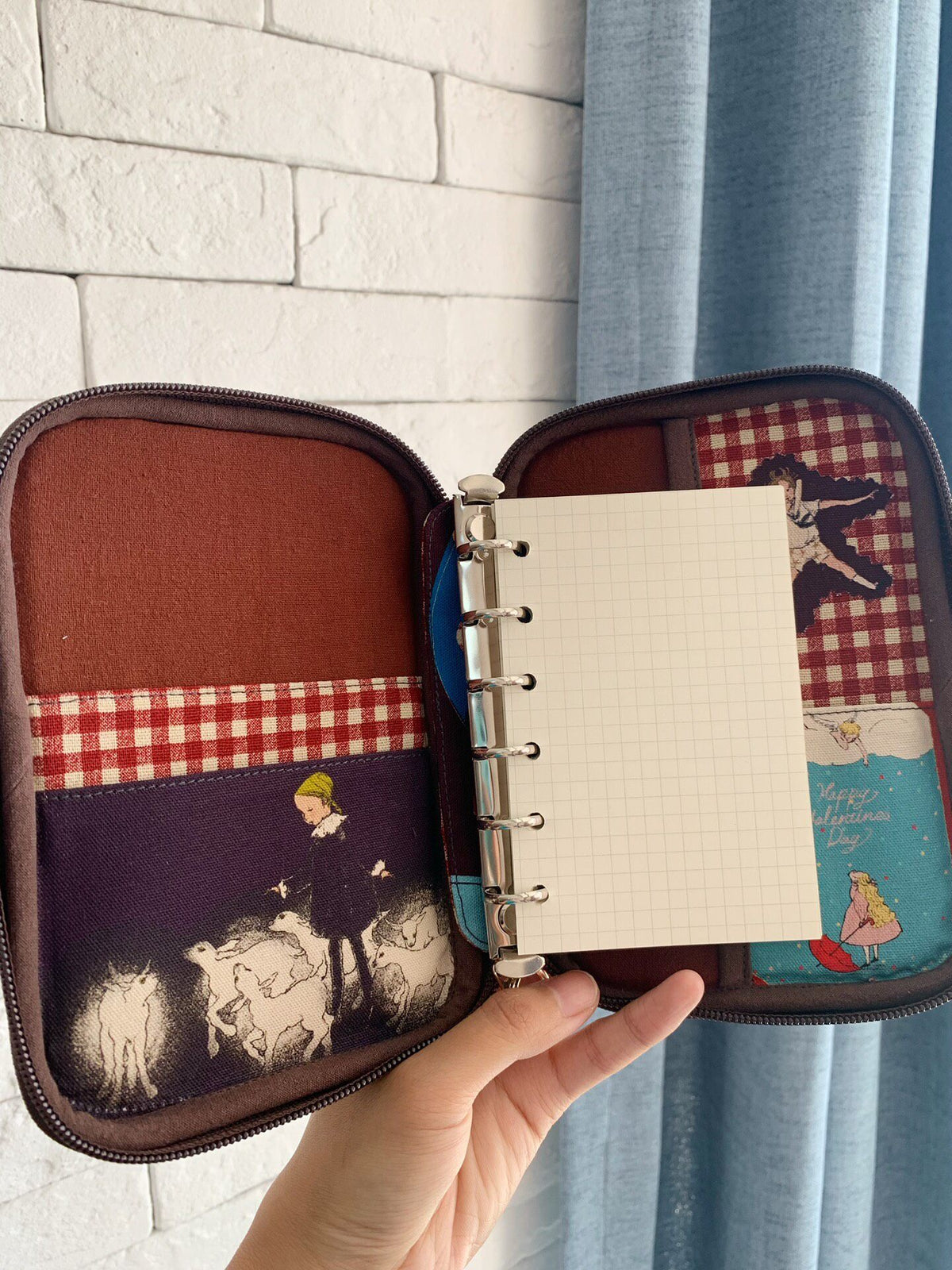 Zippered Fabric Organizer with Storybook Design