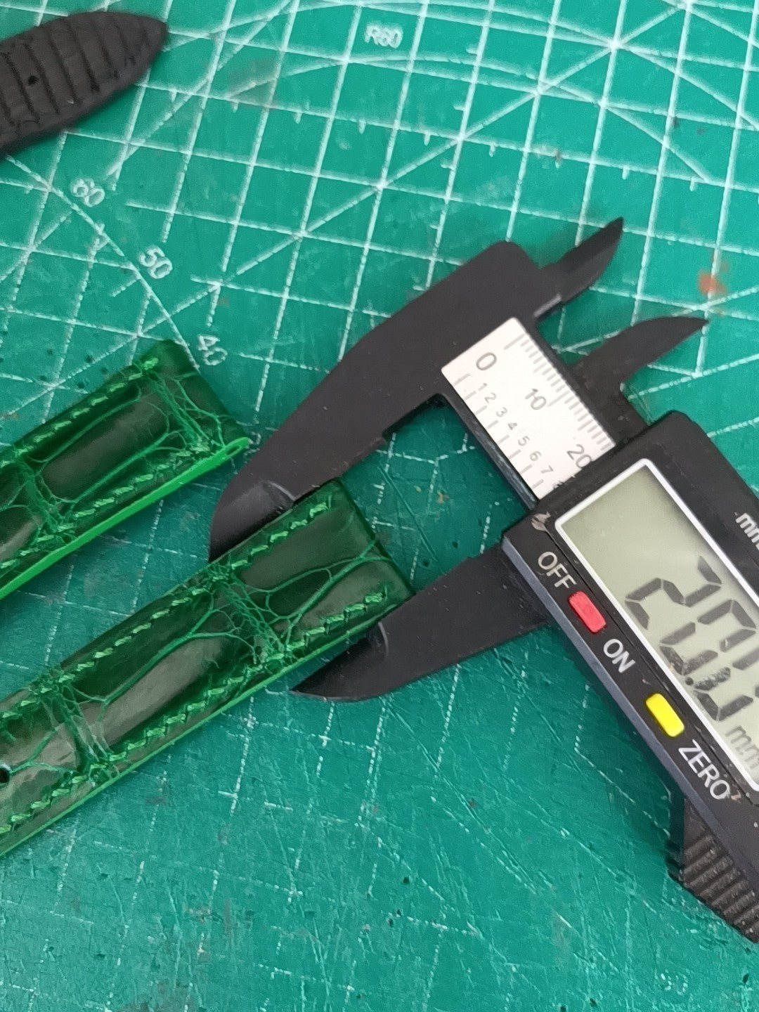 Green Crocodile Leather Watch Strap 20mm