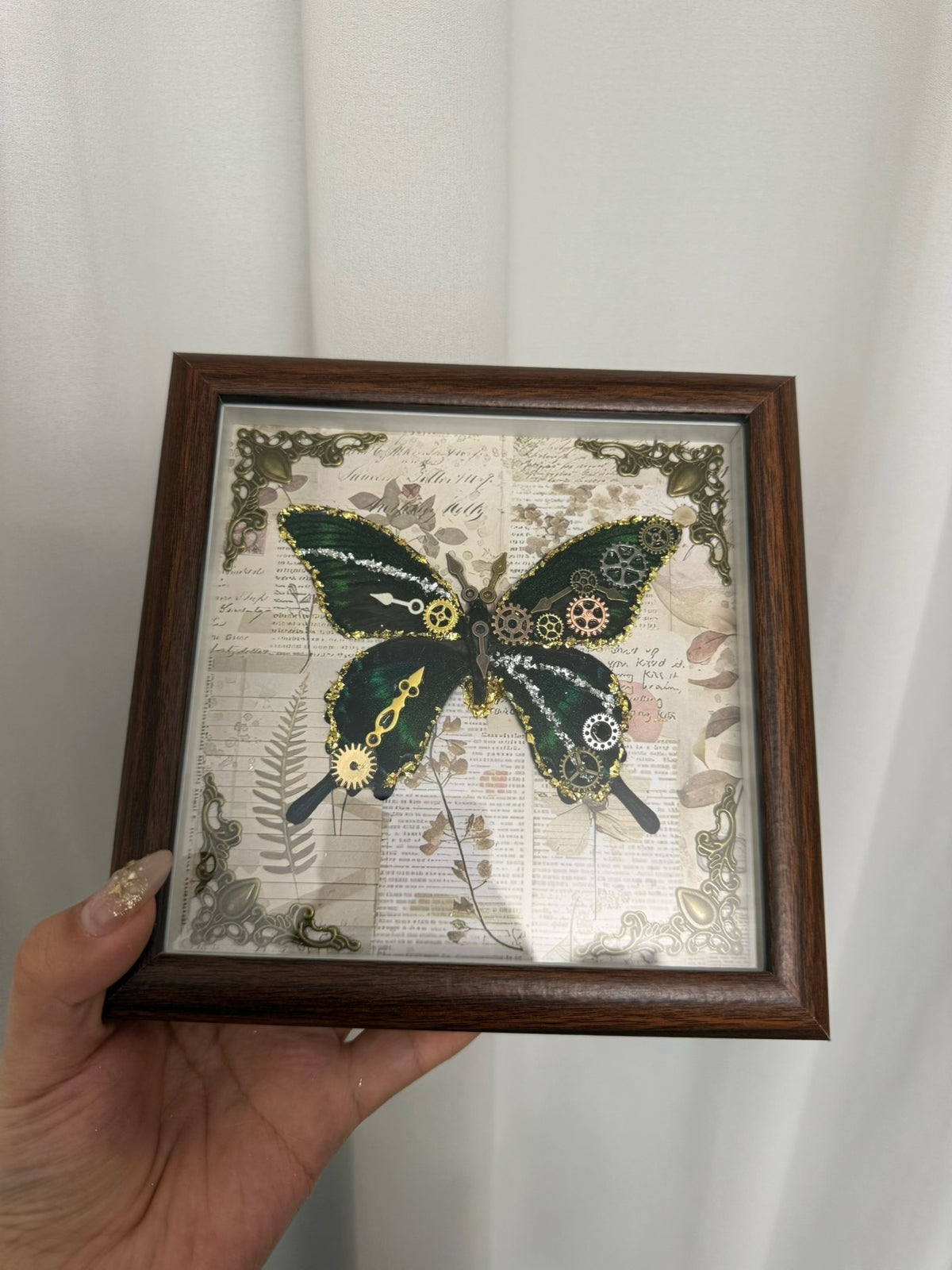 Cornice Teca con Farfalla Steampunk