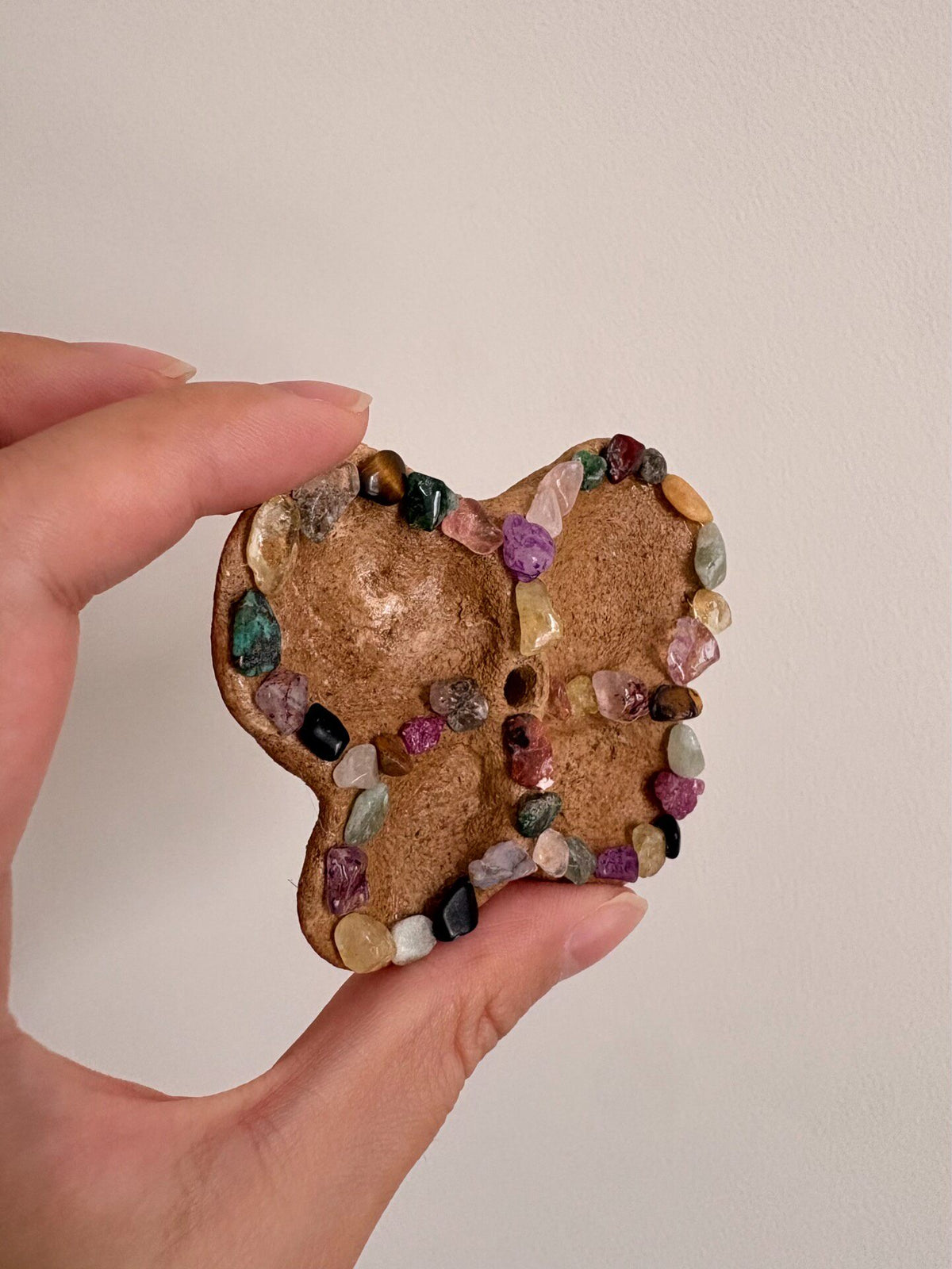 Handmade Butterfly Incense Holder with Gemstones