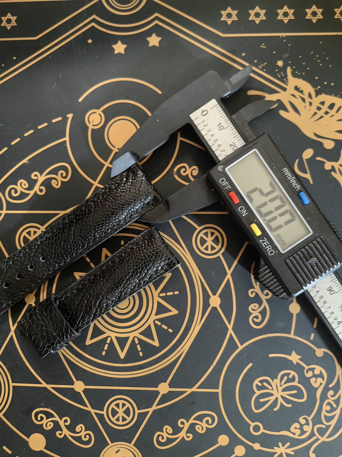 Hand Stitched Ostrich Leg Leather Watch Strap