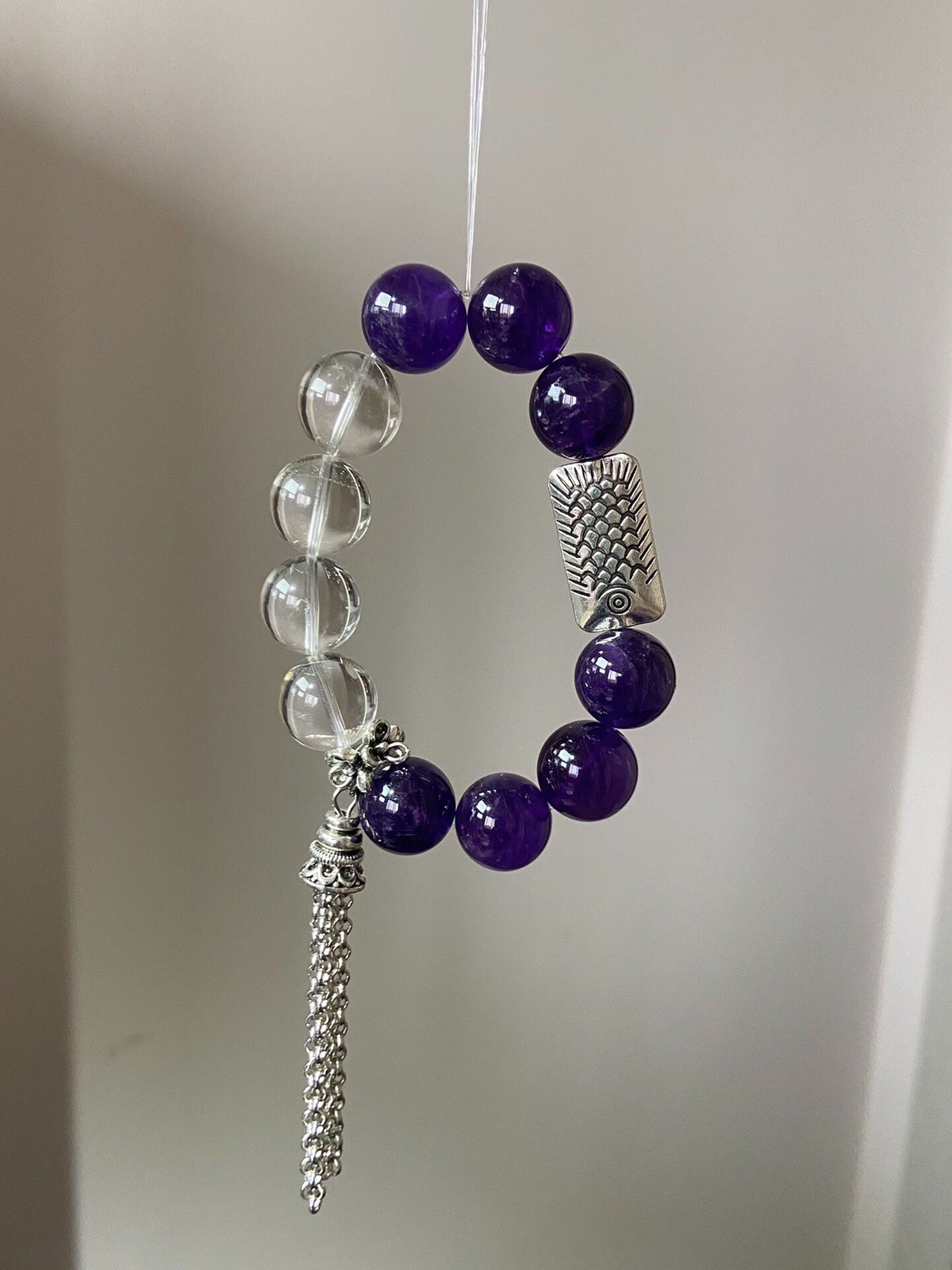 Amethyst Quartz Bracelet 14.5mm Beads