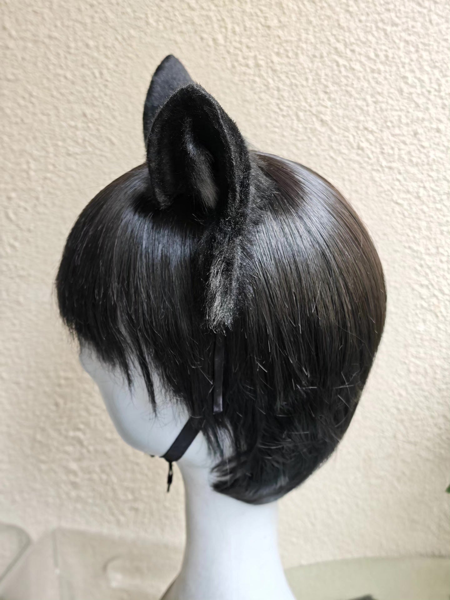 Black and Gray Wolf Ear Headpiece for Cosplay