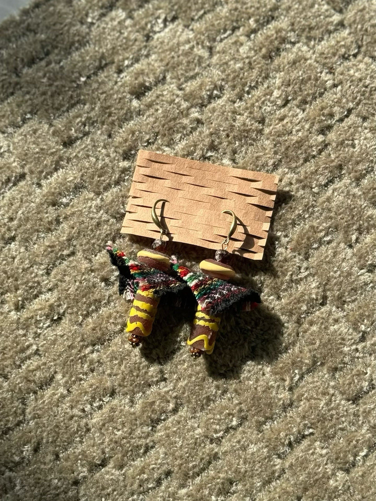 Handmade Bohemian Fabric Dangle Earrings