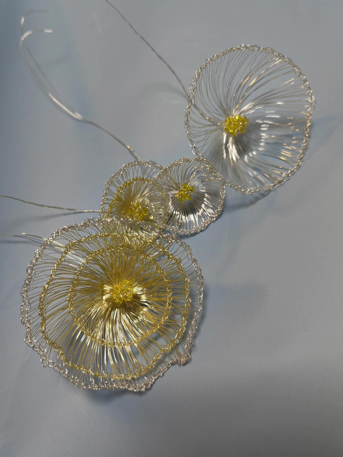 Handcrafted Wire Crochet Poppy Brooch