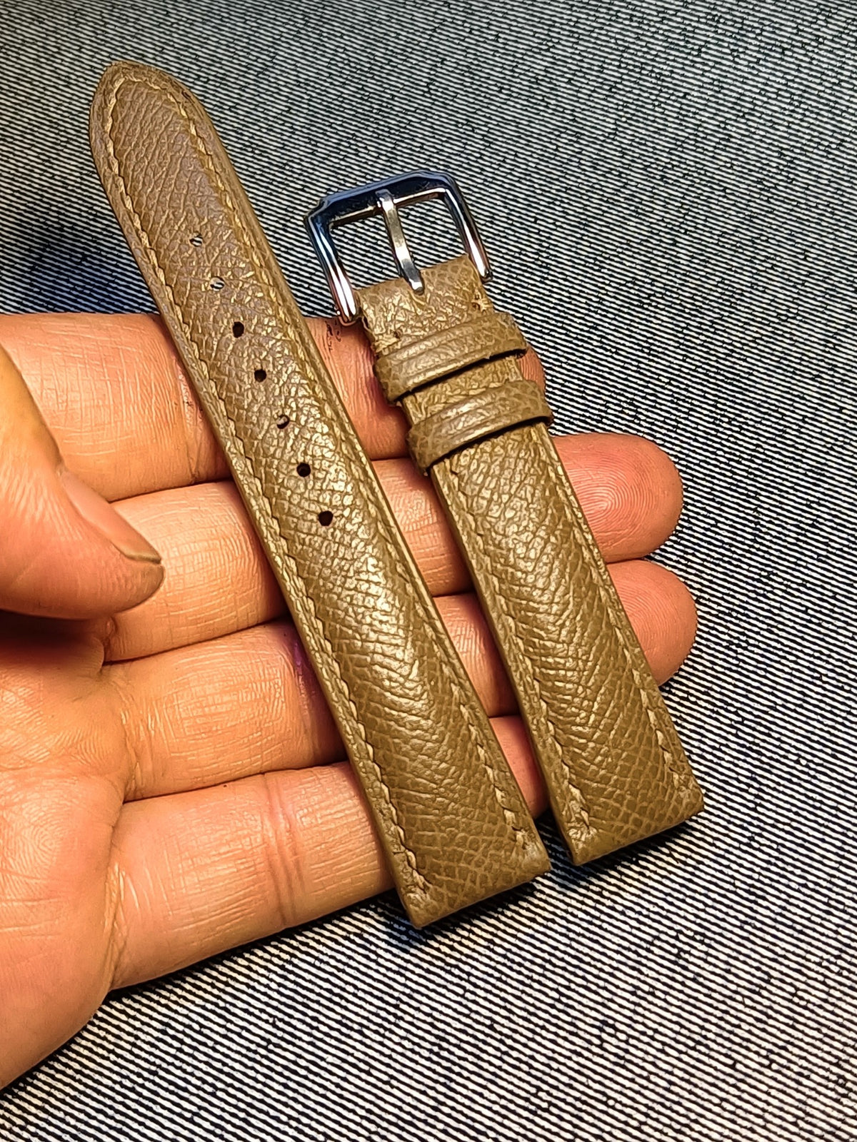 Epsom Leather Watch Strap Brown