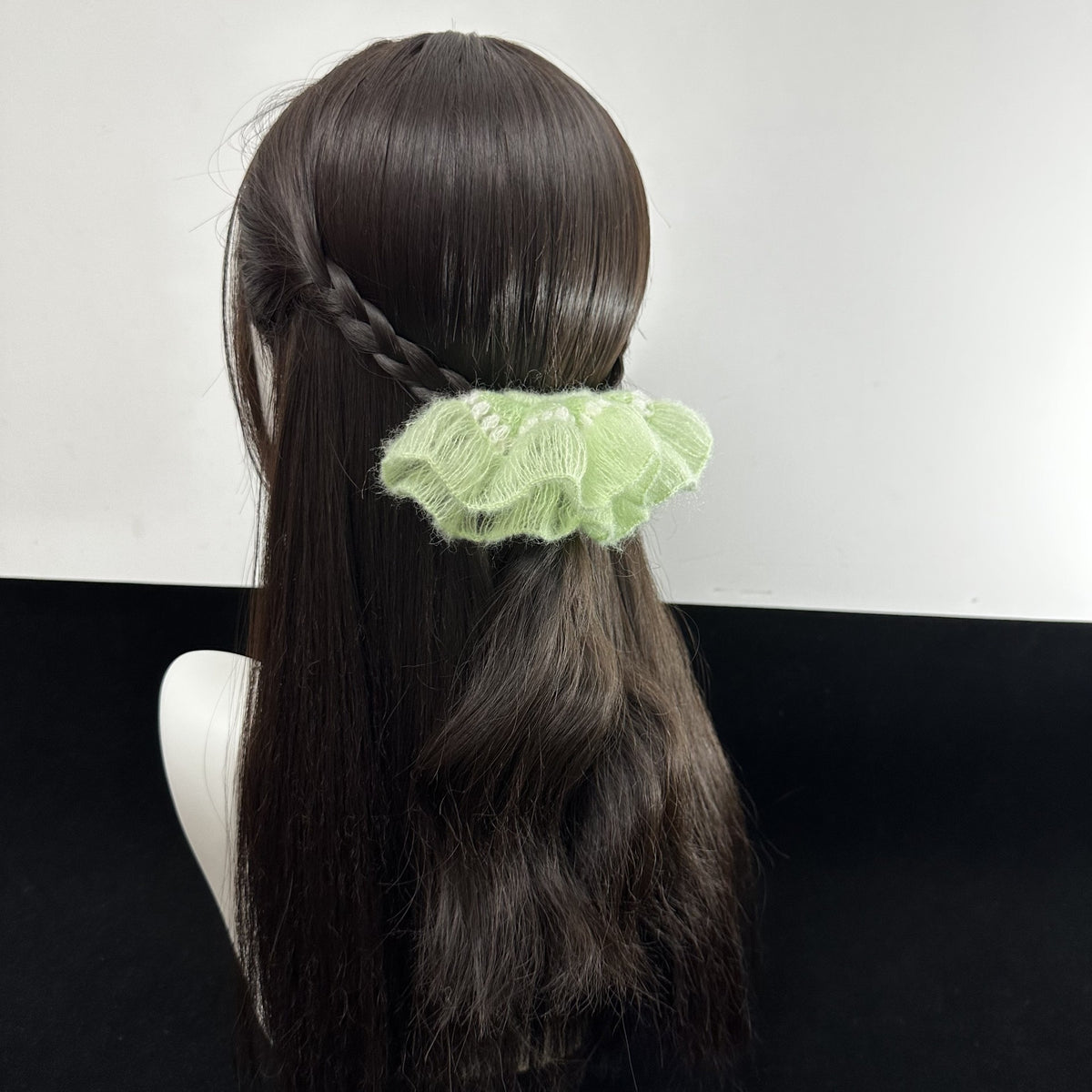 Scrunchie de Cabelo em Croché Feito à Mão Verde Menta