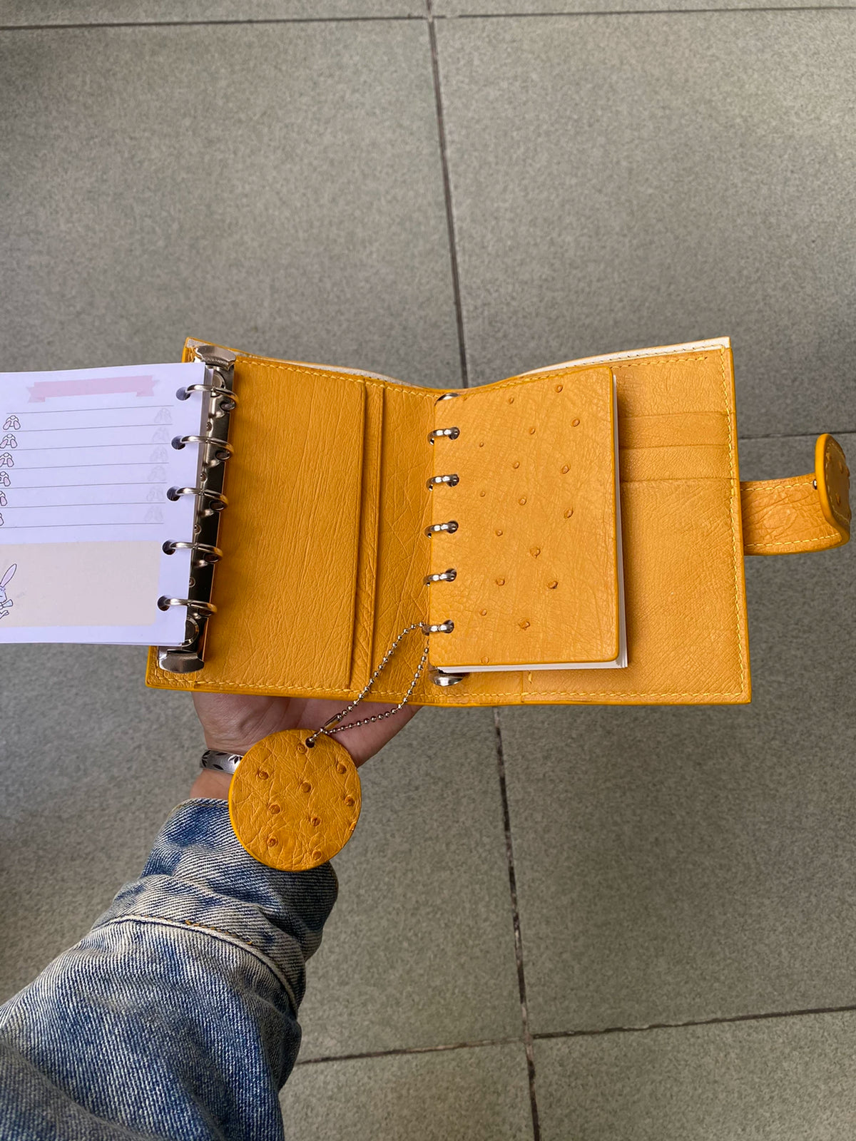 Mango Ostrich Leather Planner Cover
