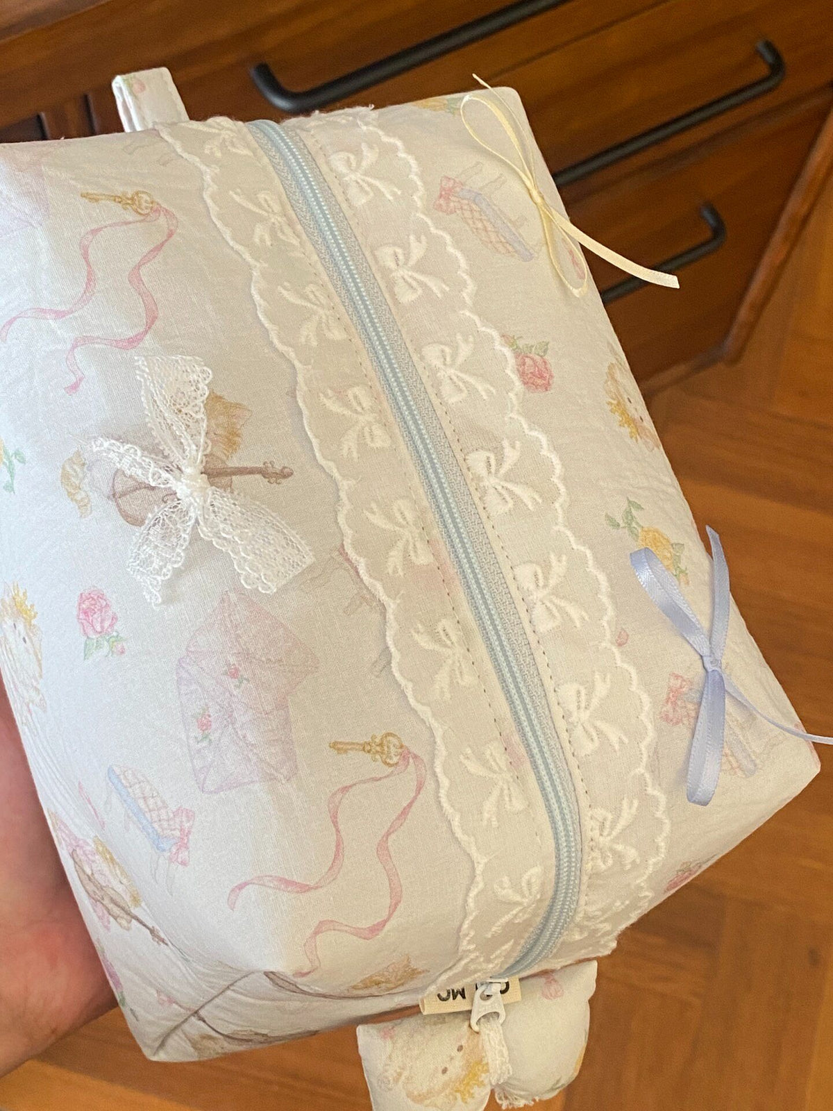 Handmade Cat Print Cosmetic Pouch