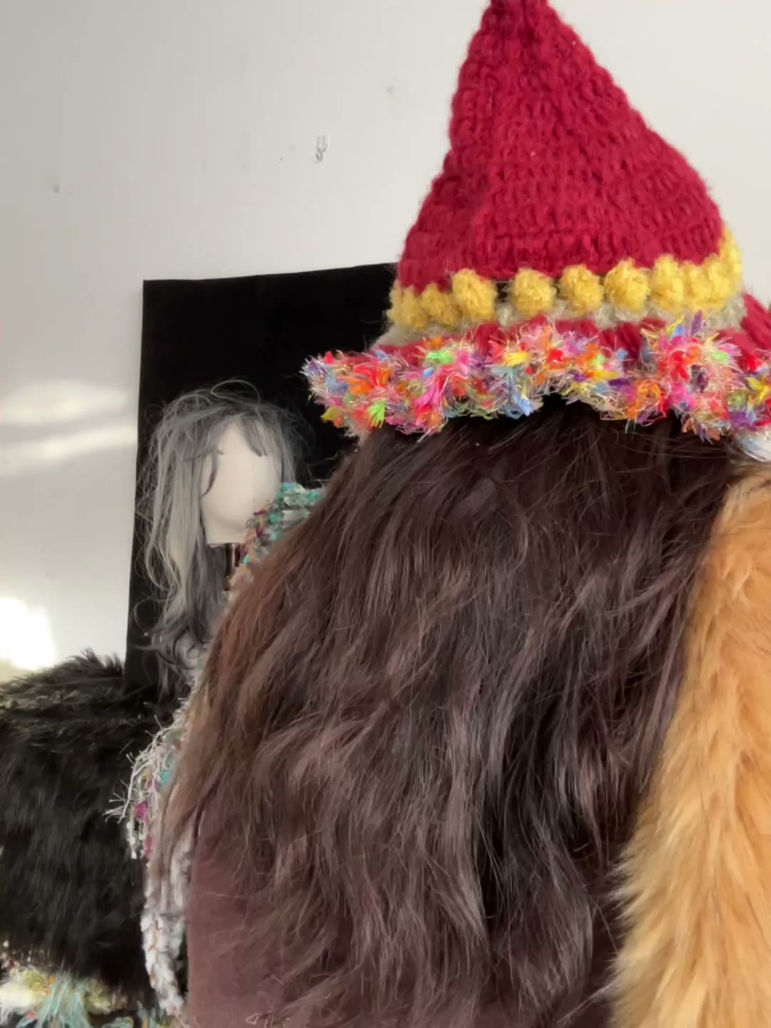 Hand Crocheted Pointed Hat with Ear Flaps