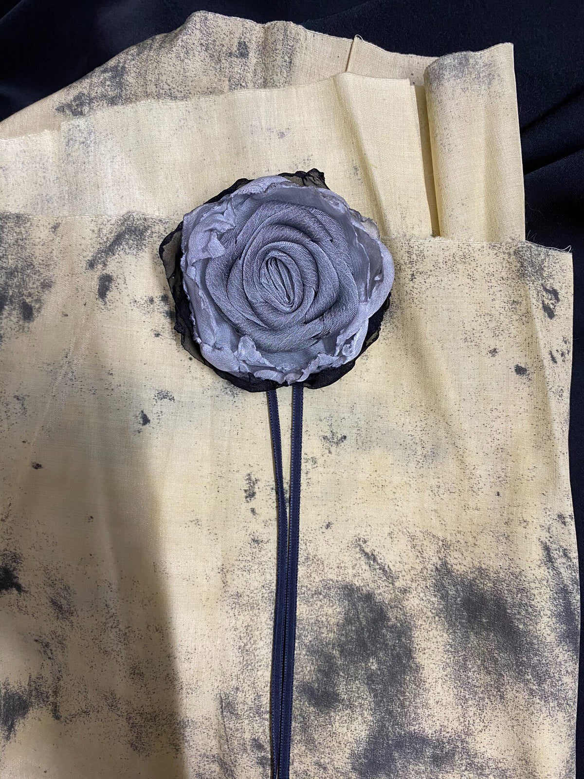 Handmade Rose Fabric Choker Necklace