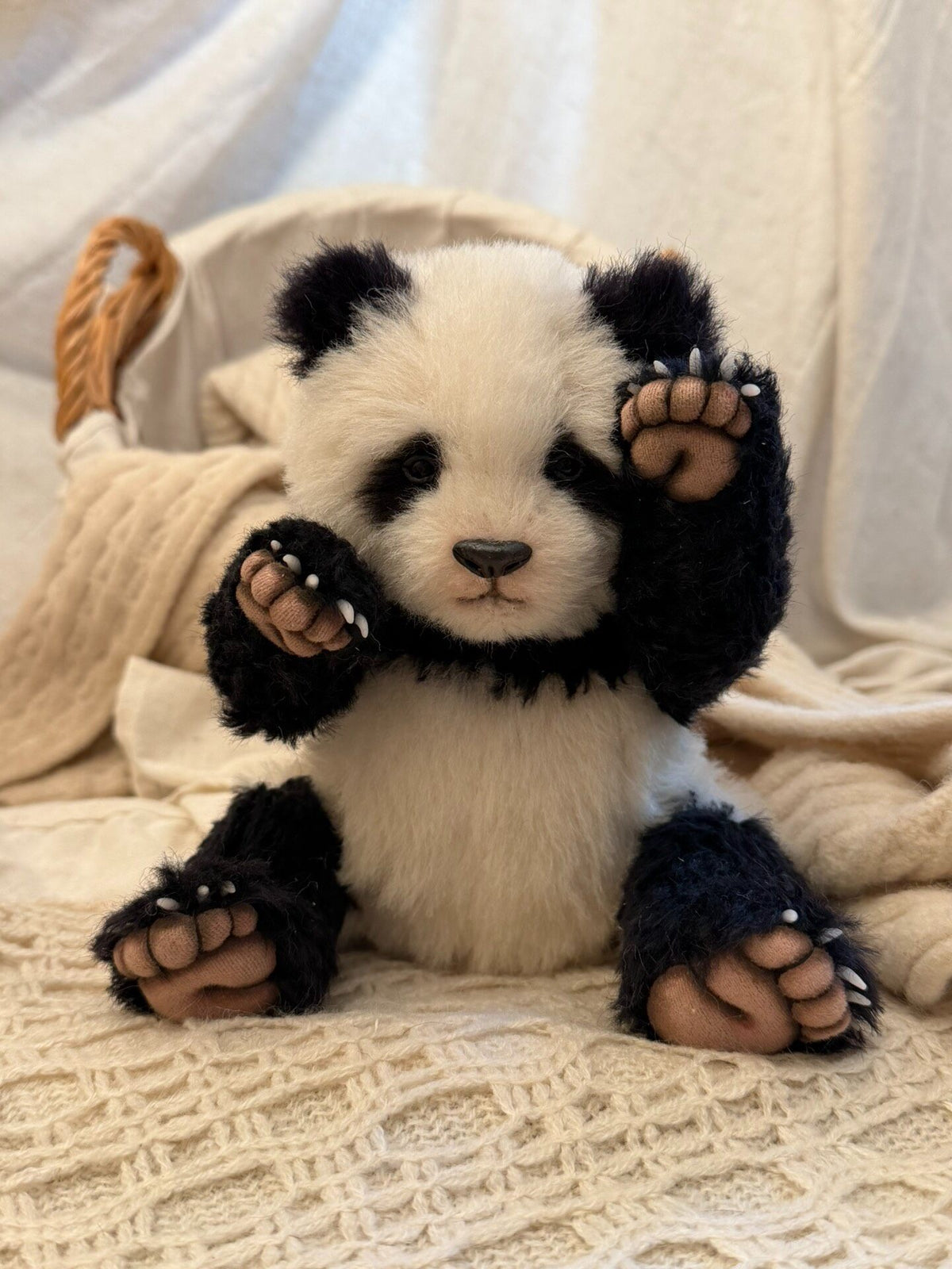 Handcrafted Mohair Panda Plush Toy 25 cm