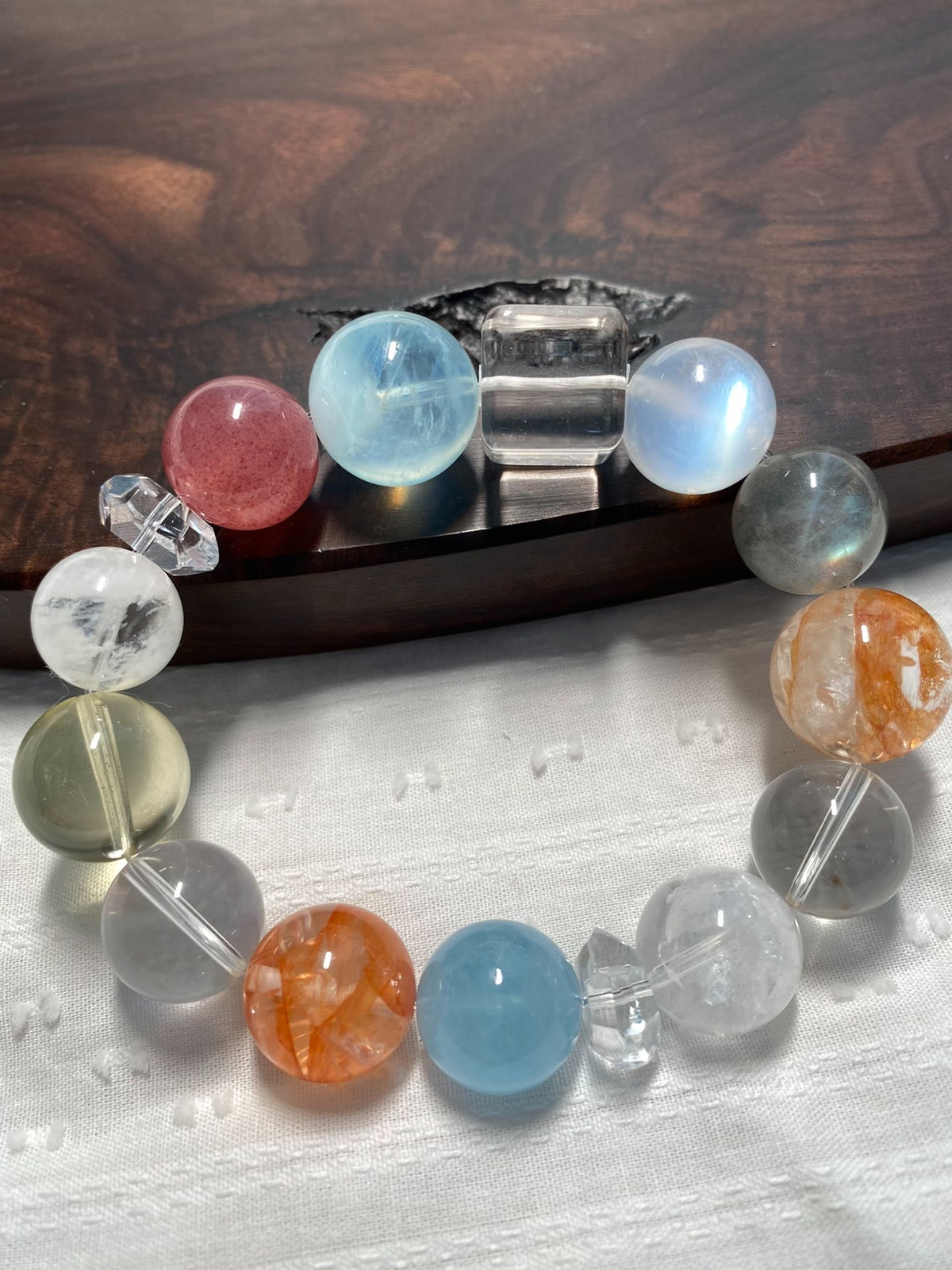 Natural Crystal Multi-Gemstone Bracelet