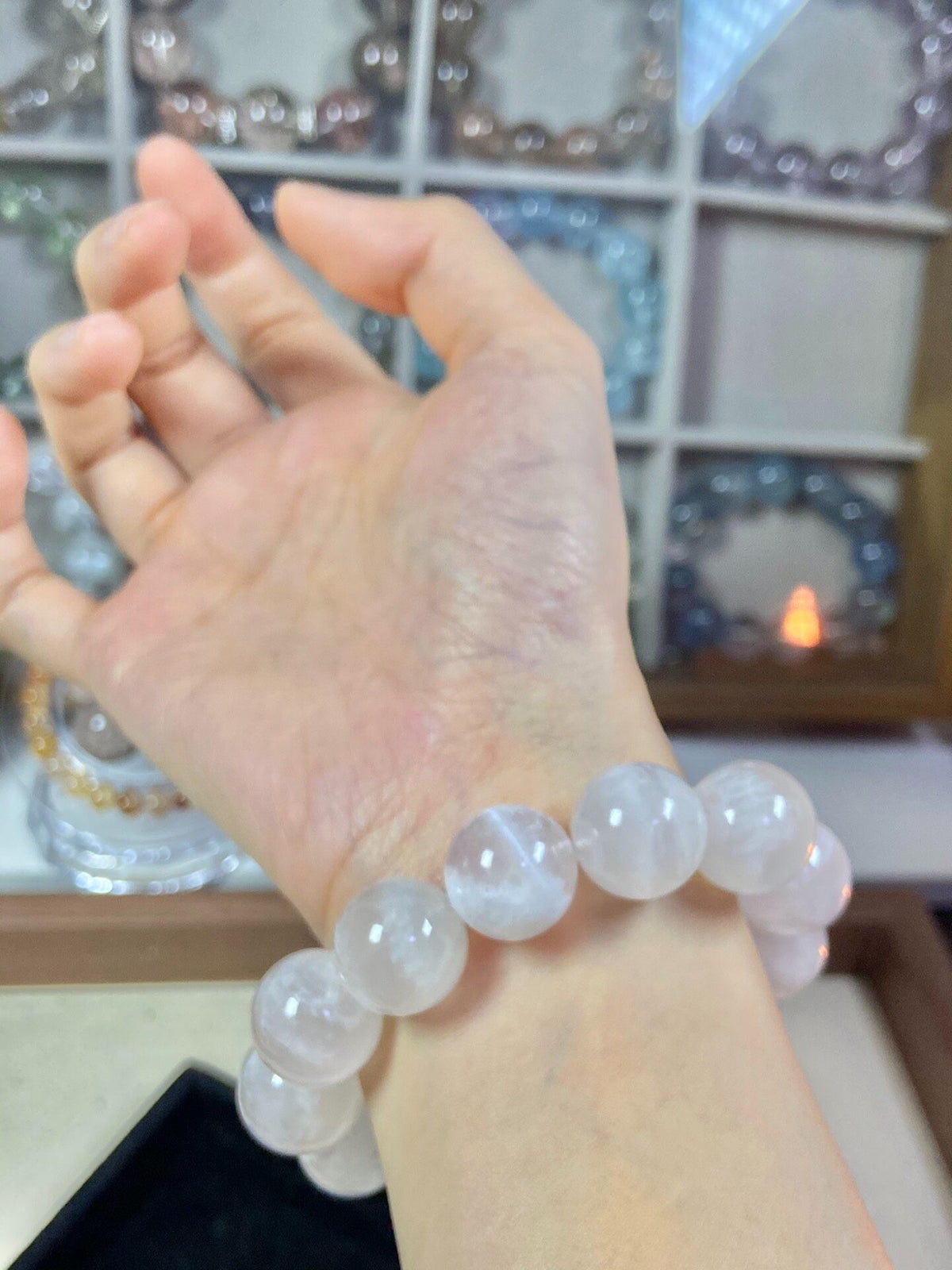 White Snowflake Phantom Quartz Bracelet